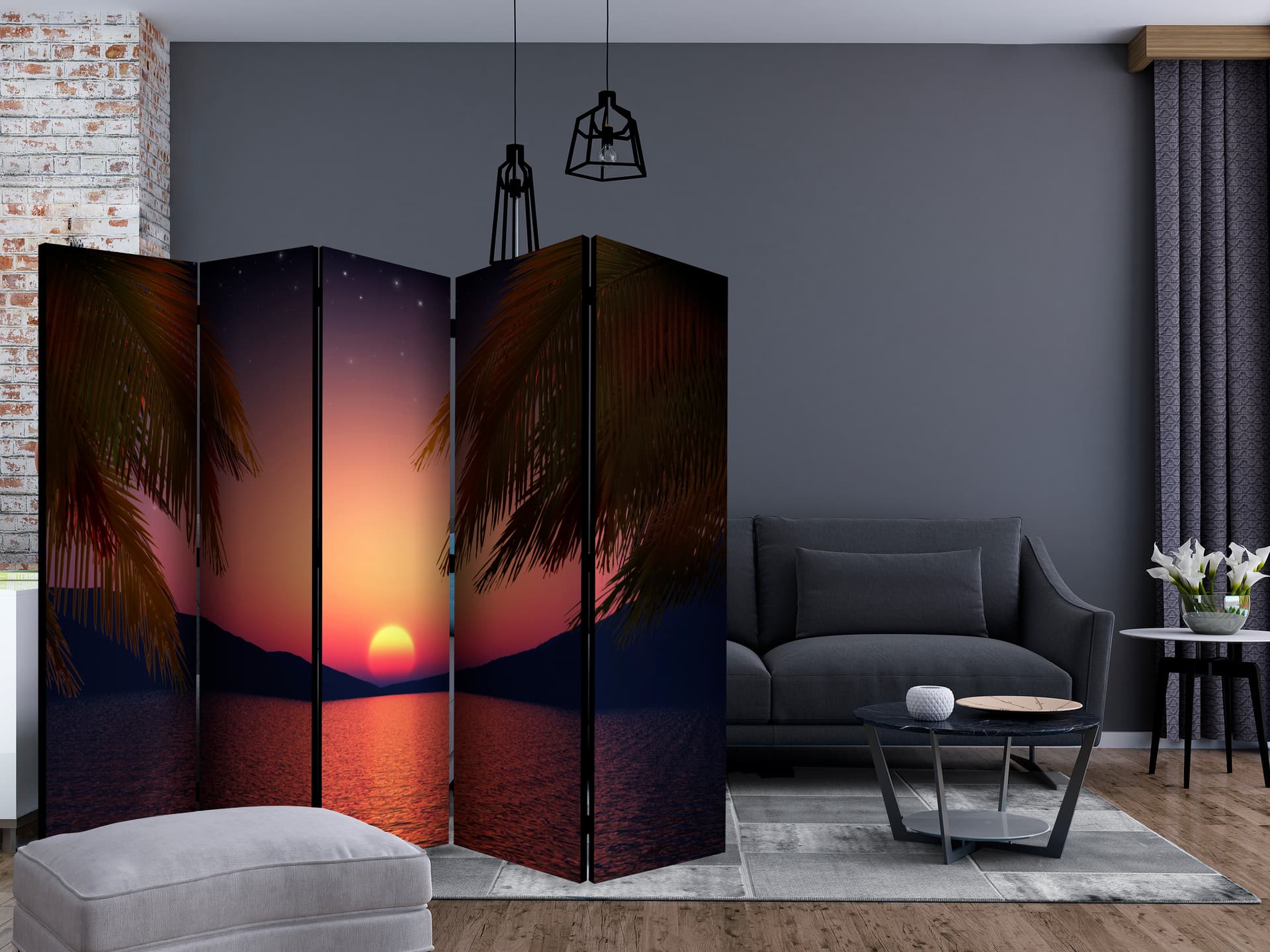 

Parawan 5-częściowy - Romantyczny wieczór na plaży II [Room Dividers] (rozmiar 225x172)