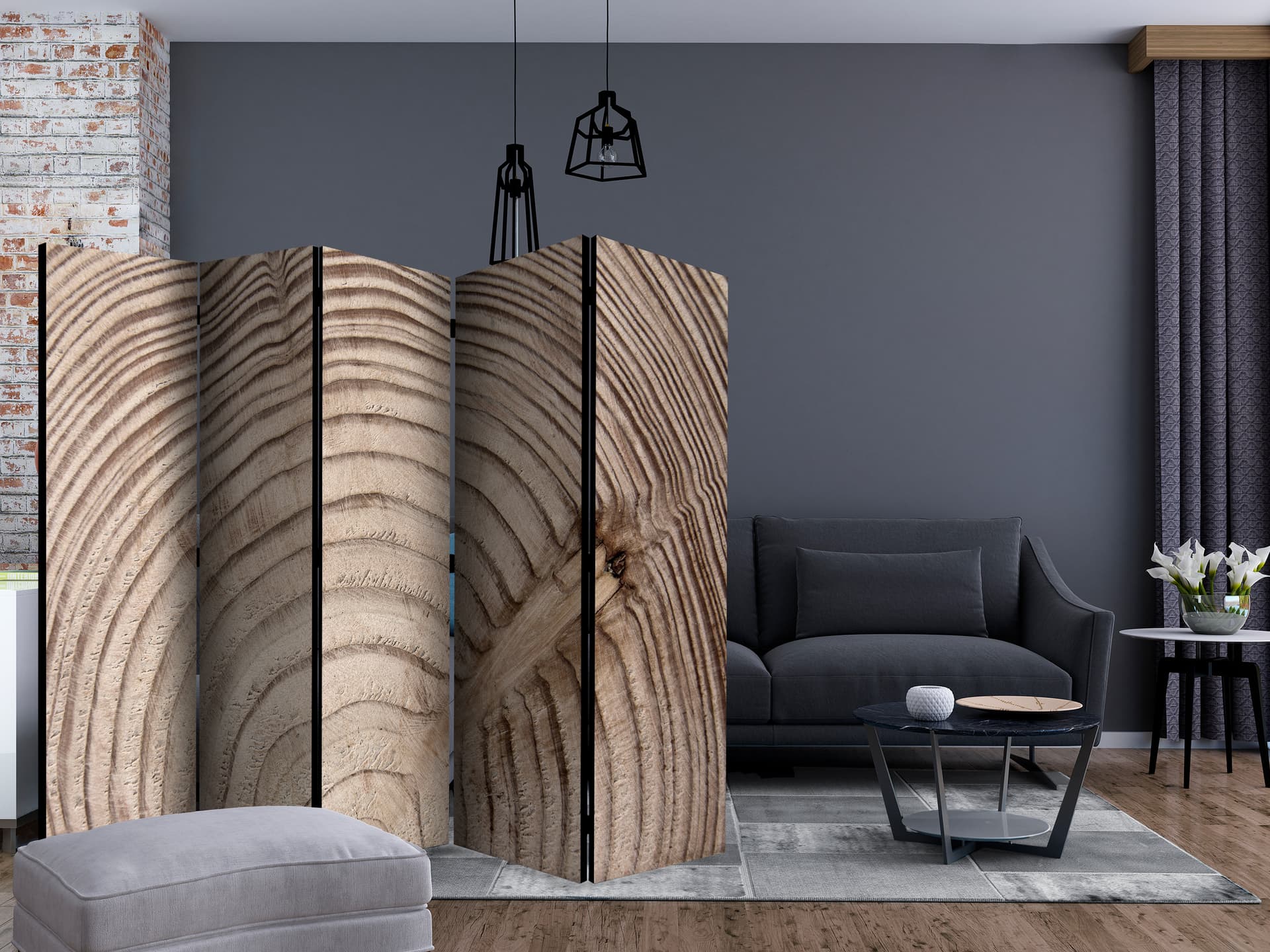 

Parawan 5-częściowy - Słój drewna II [Room Dividers] (rozmiar 225x172)