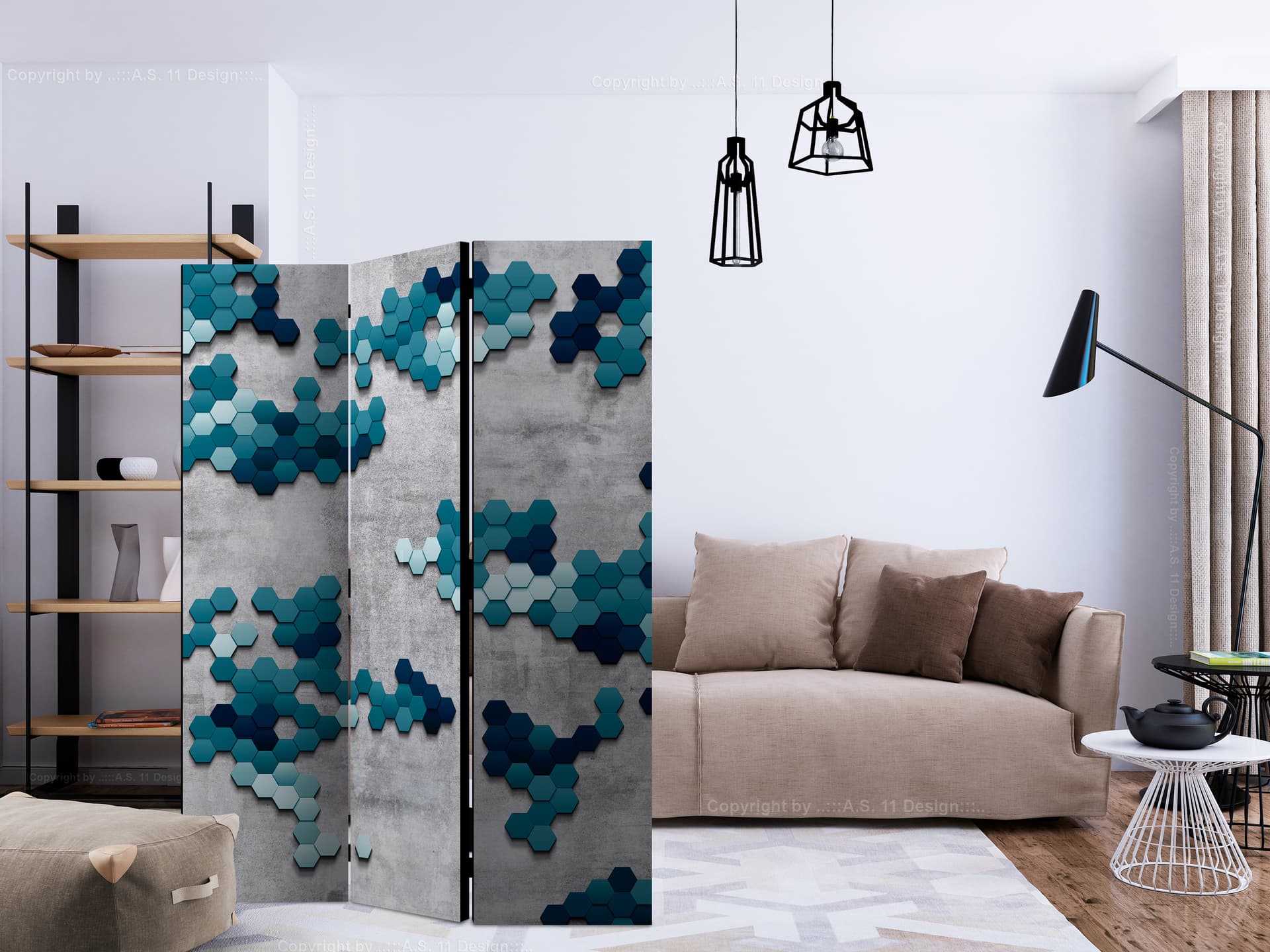 

Parawan 3-częściowy - Morska układanka [Room Dividers] (rozmiar 135x172)