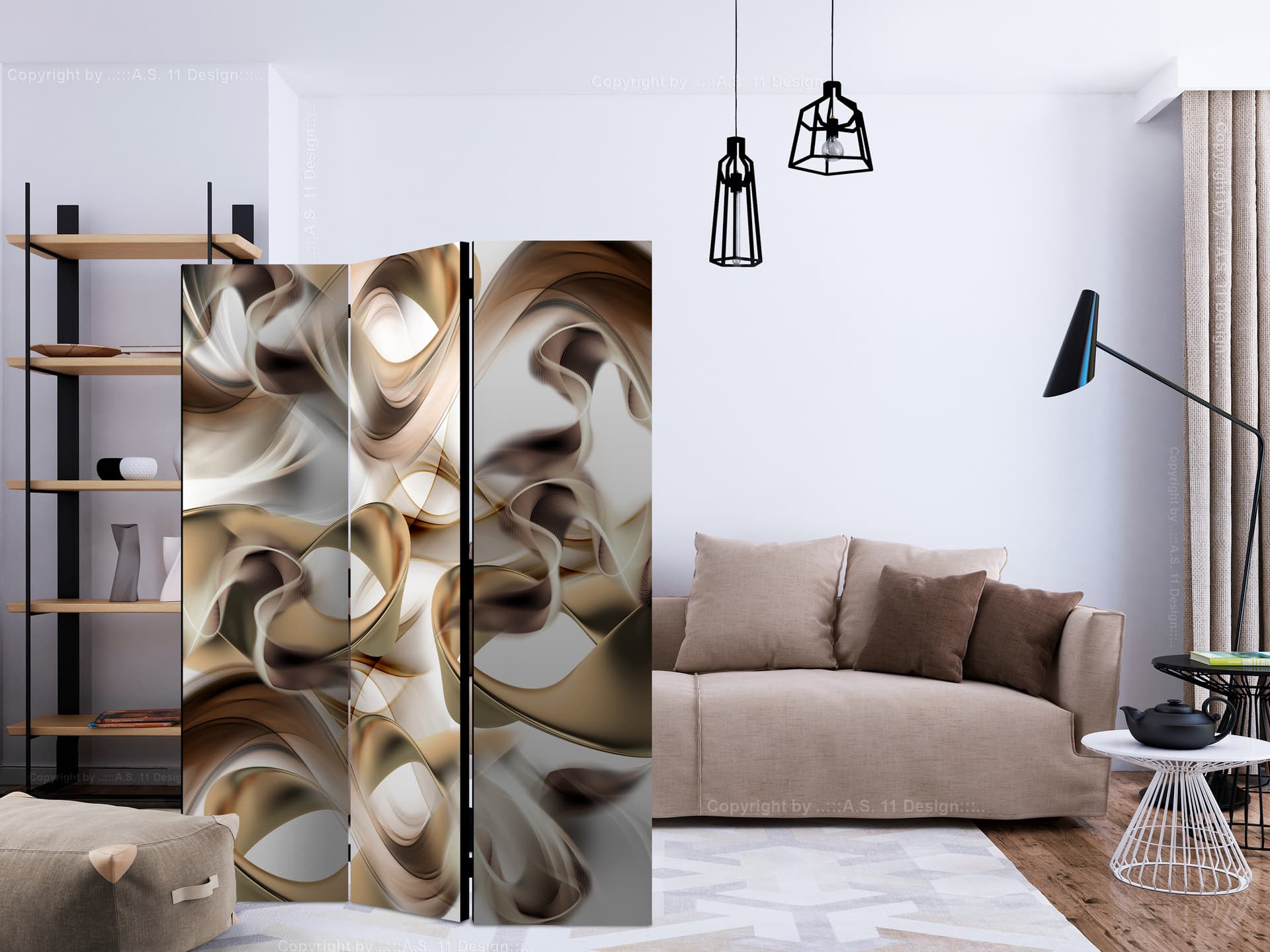 

Parawan 3-częściowy - Zakręcony świat [Room Dividers] (rozmiar 135x172)