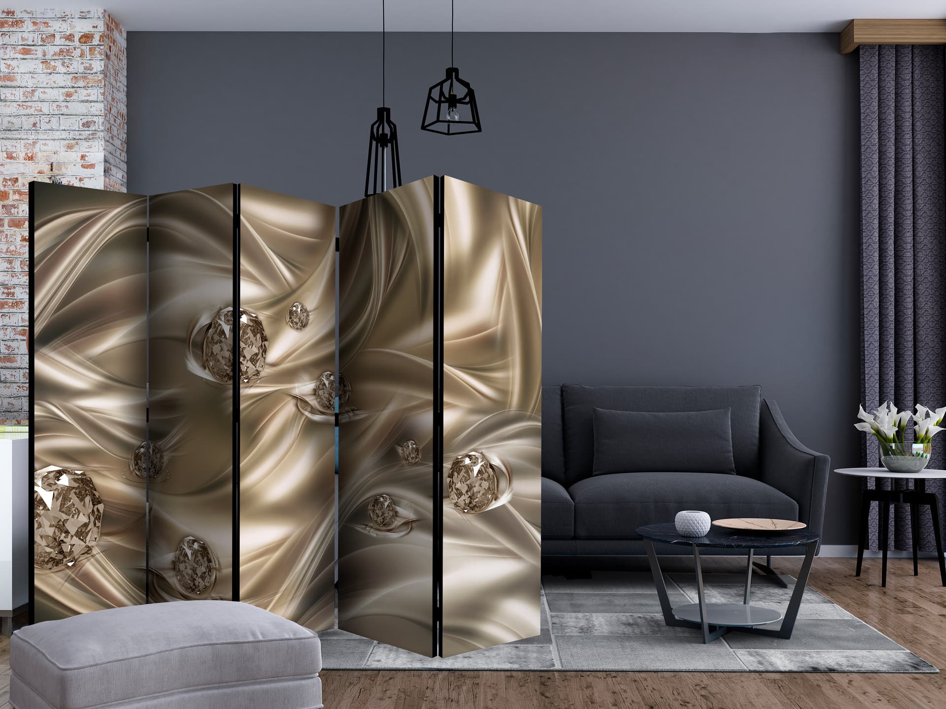 

Parawan 5-częściowy - Aksamitny pocałunek II [Room Dividers] (rozmiar 225x172)