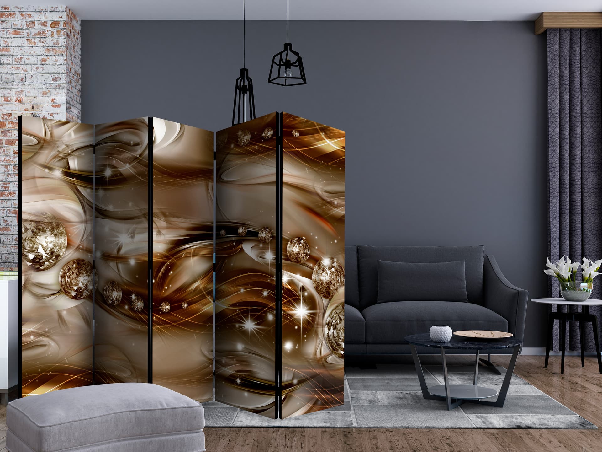 

Parawan 5-częściowy - Gwiezdny sztorm II [Room Dividers] (rozmiar 225x172)