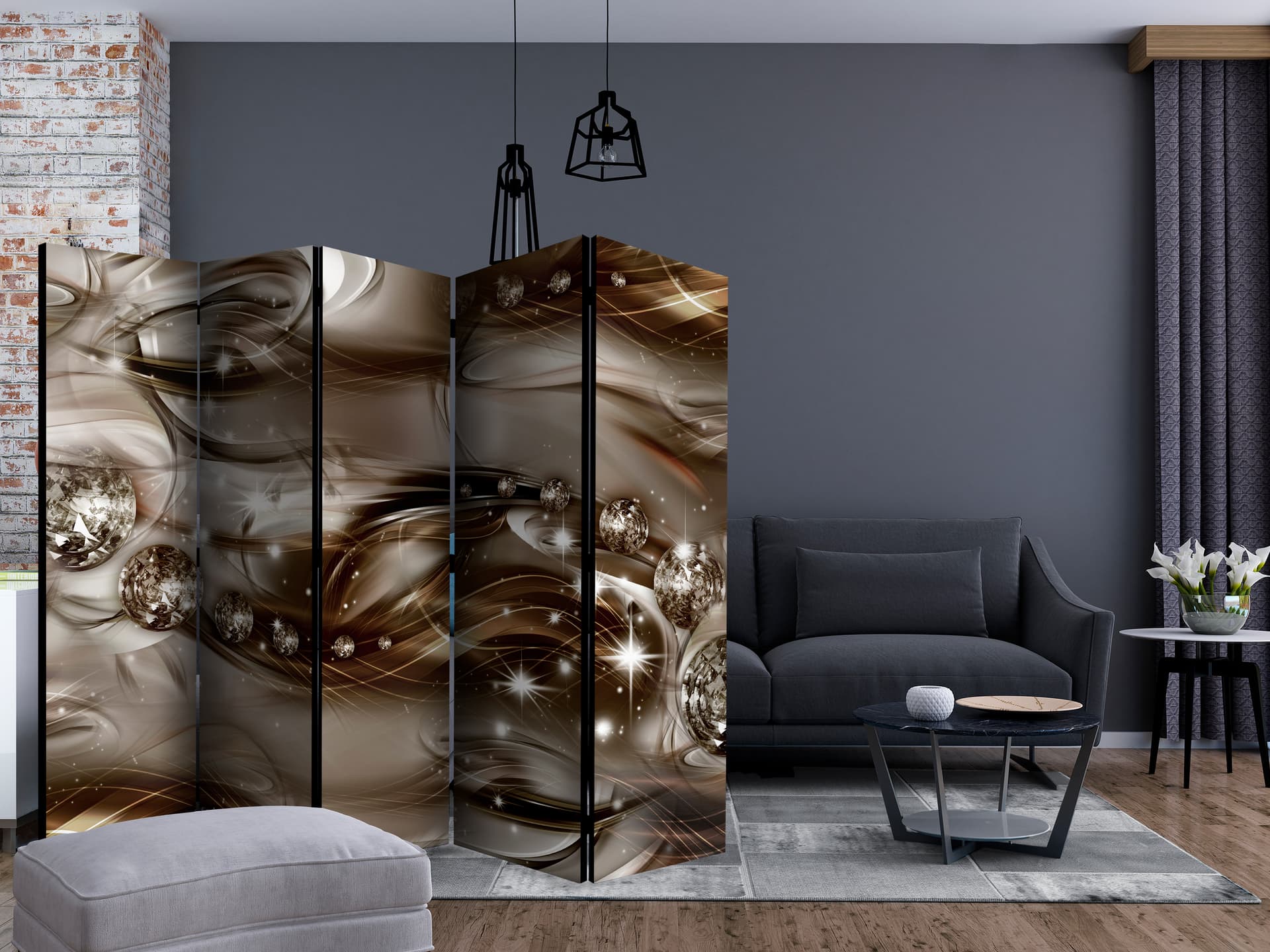 

Parawan 5-częściowy - Szara rzeka II [Room Dividers] (rozmiar 225x172)