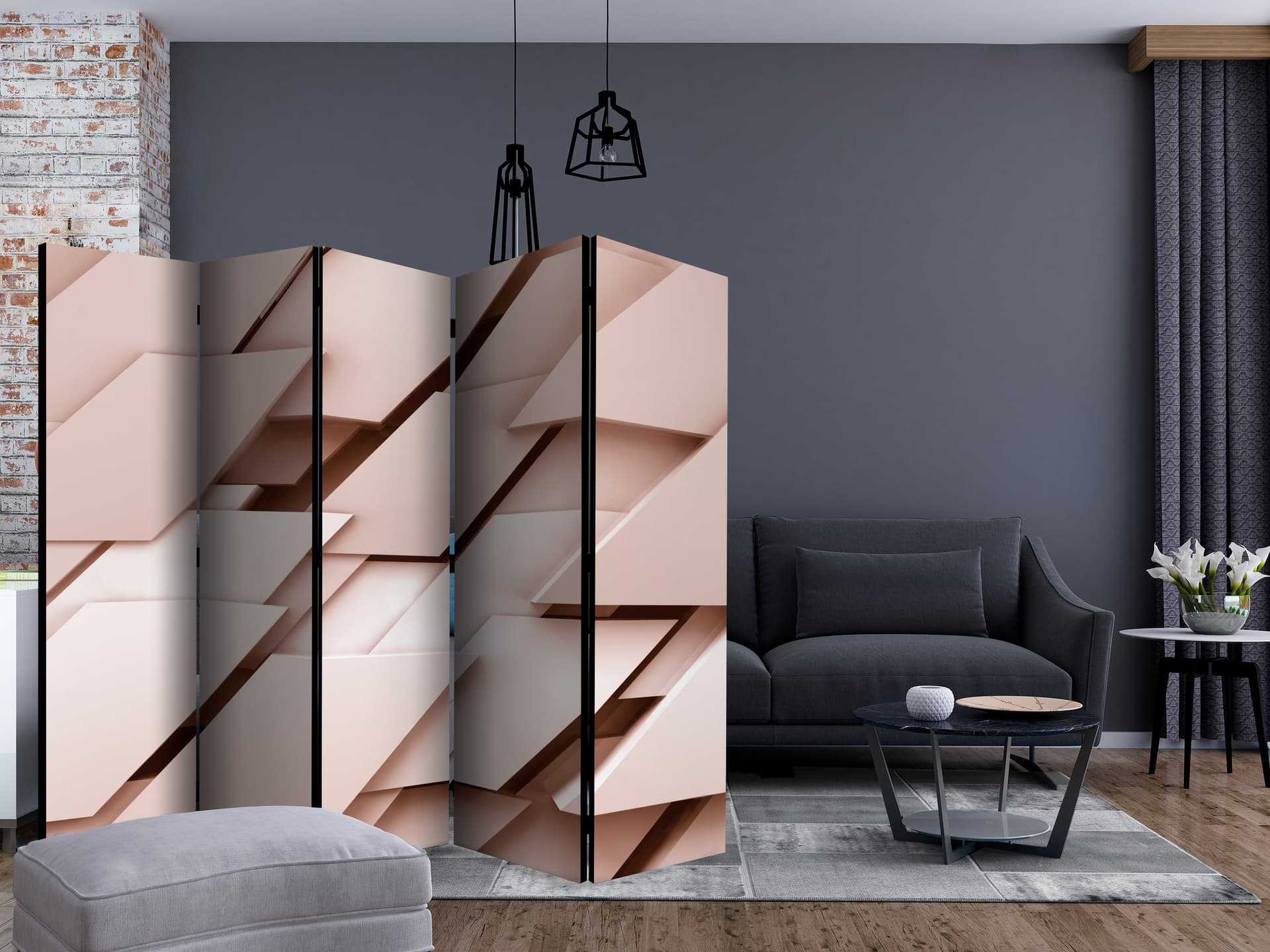 

Parawan 5-częściowy - Think Pink II [Room Dividers] (rozmiar 225x172)