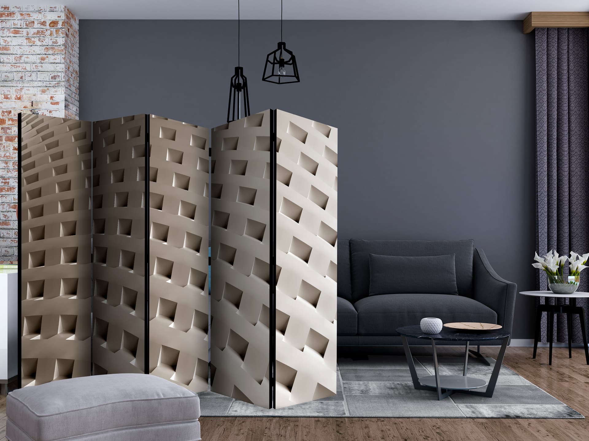 

Parawan 5-częściowy - Konstrukcja nowoczesności II [Room Dividers] (rozmiar 225x172)