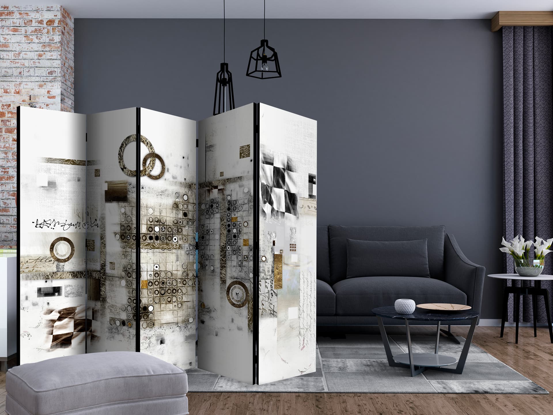 

Parawan 5-częściowy - Artystyczna zagadka II [Room Dividers] (rozmiar 225x172)