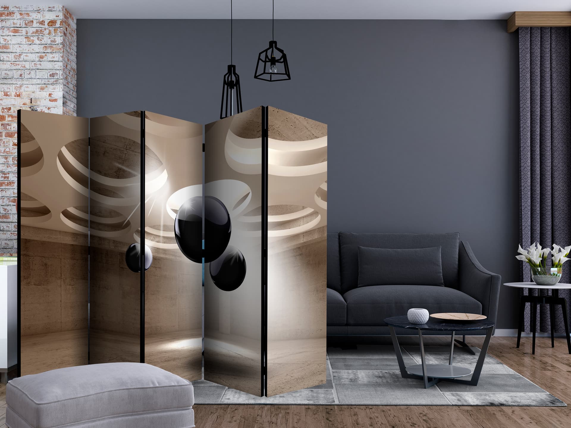 

Parawan 5-częściowy - Geometryczne olśnienie II [Room Dividers] (rozmiar 225x172)