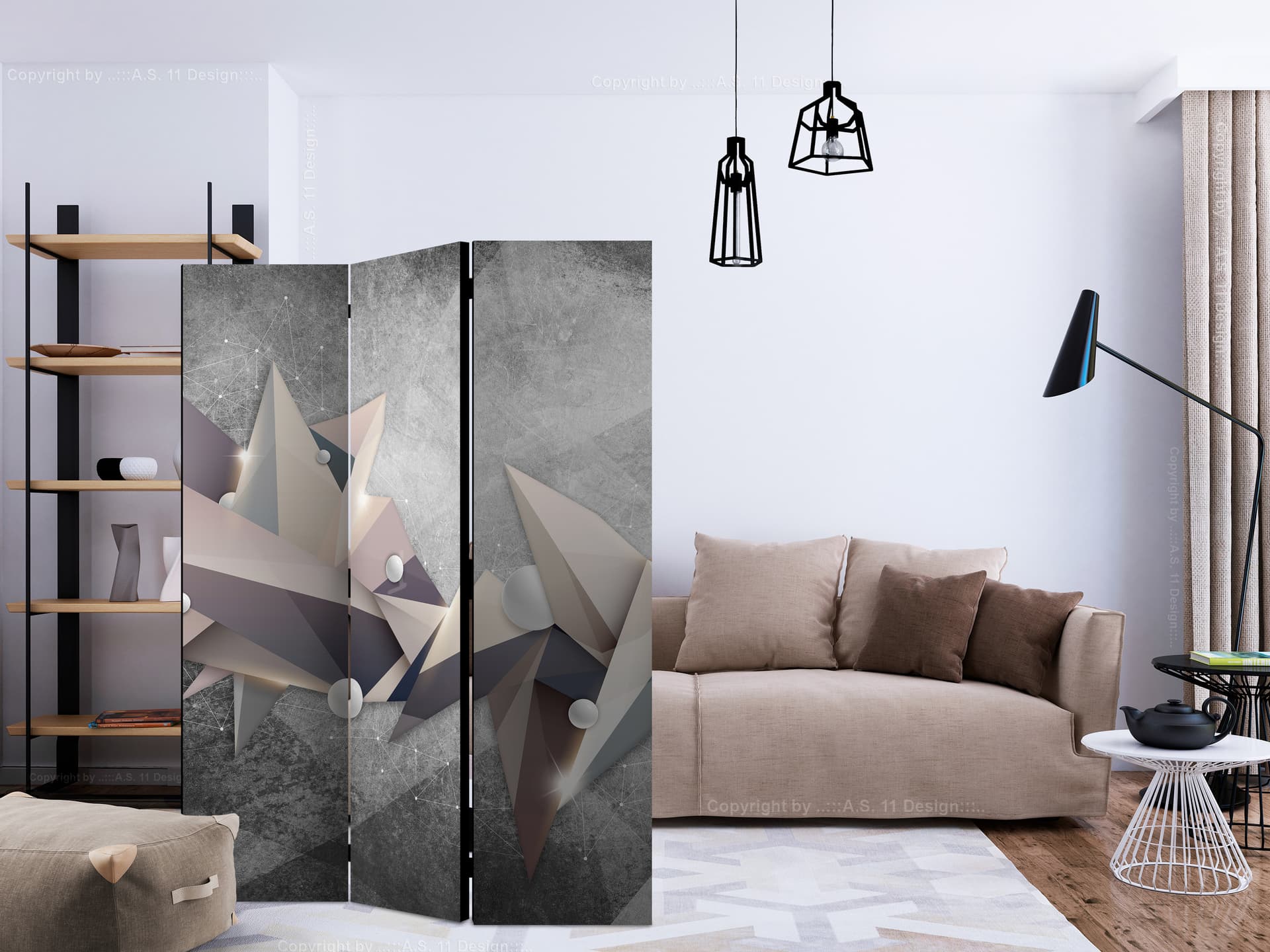 

Parawan 3-częściowy - Geometryczny gwiazdozbiór [Room Dividers] (rozmiar 135x172)