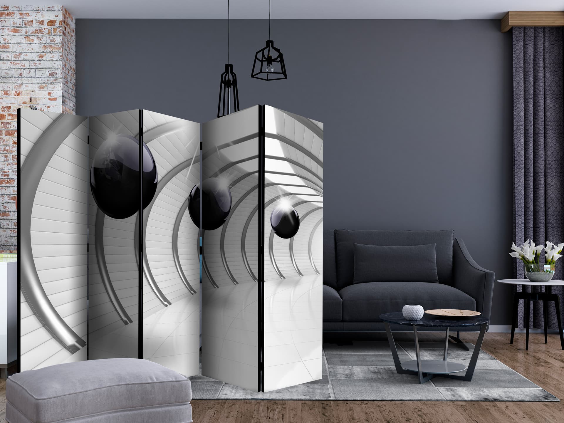 

Parawan 5-częściowy - Futurystyczny tunel II II [Room Dividers] (rozmiar 225x172)