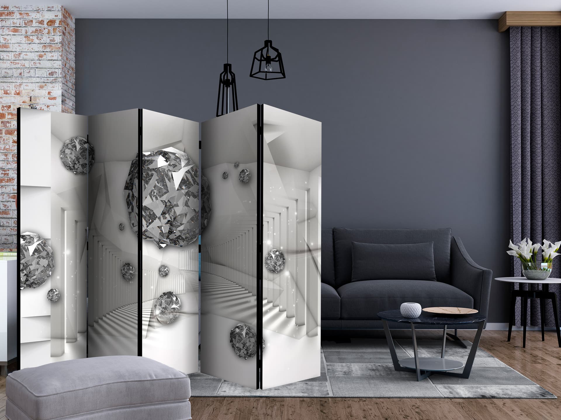 

Parawan 5-częściowy - Diamentowa komnata II II [Room Dividers] (rozmiar 225x172)