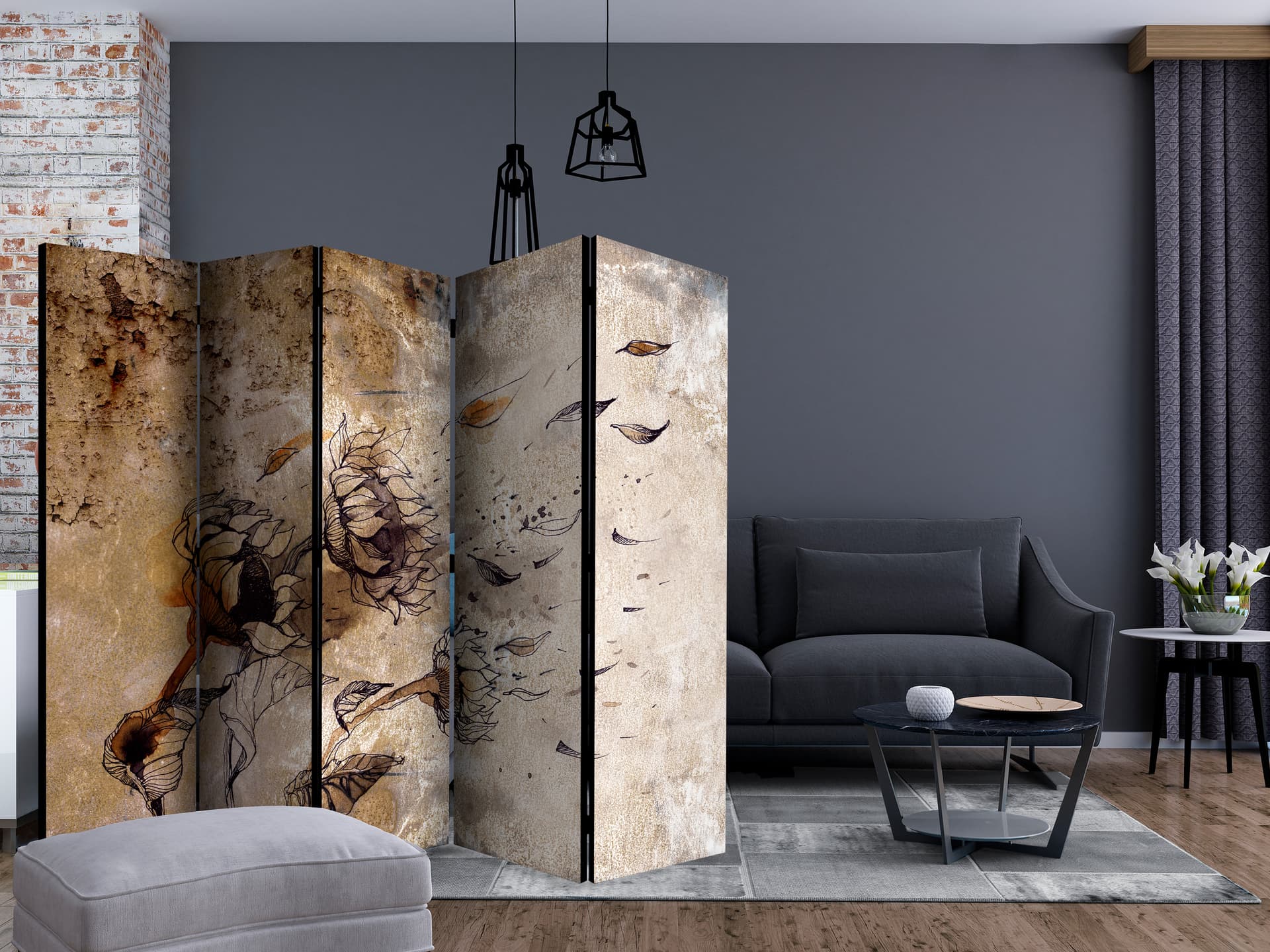 

Parawan 5-częściowy - Oddech wiatru II [Room Dividers] (rozmiar 225x172)