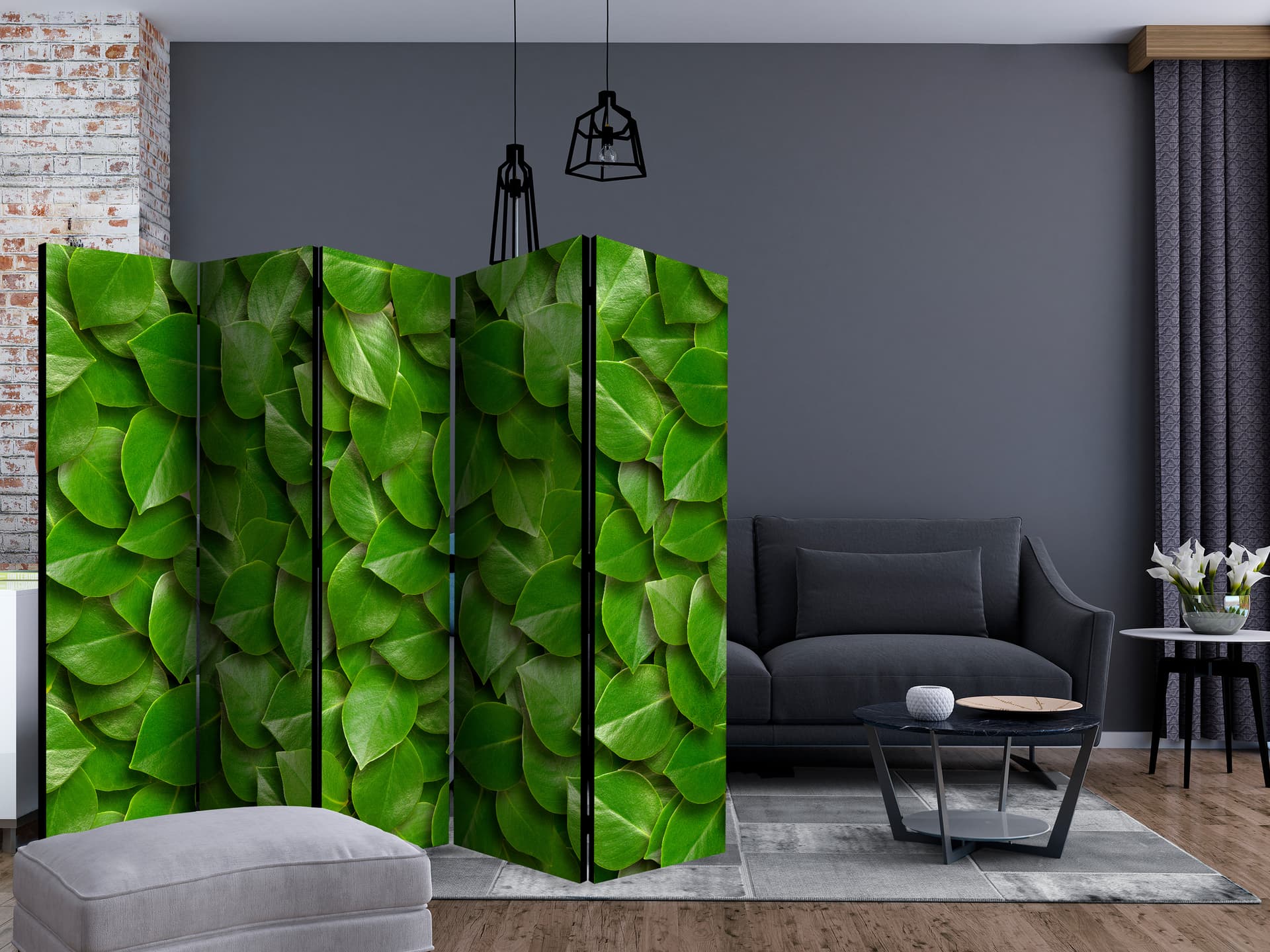 

Parawan 5-częściowy - Tajemniczy ogród II [Room Dividers] (rozmiar 225x172)