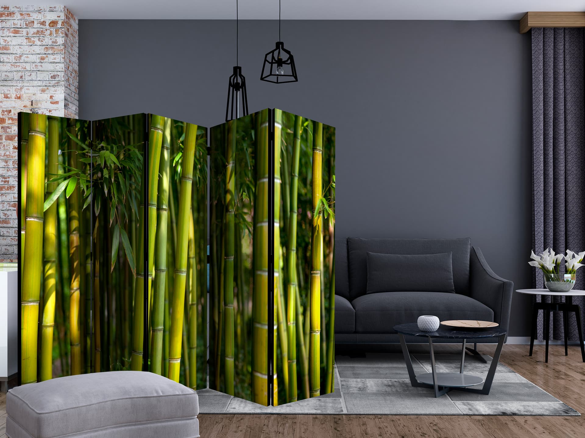 

Parawan 5-częściowy - Orientalny ogród II [Room Dividers] (rozmiar 225x172)