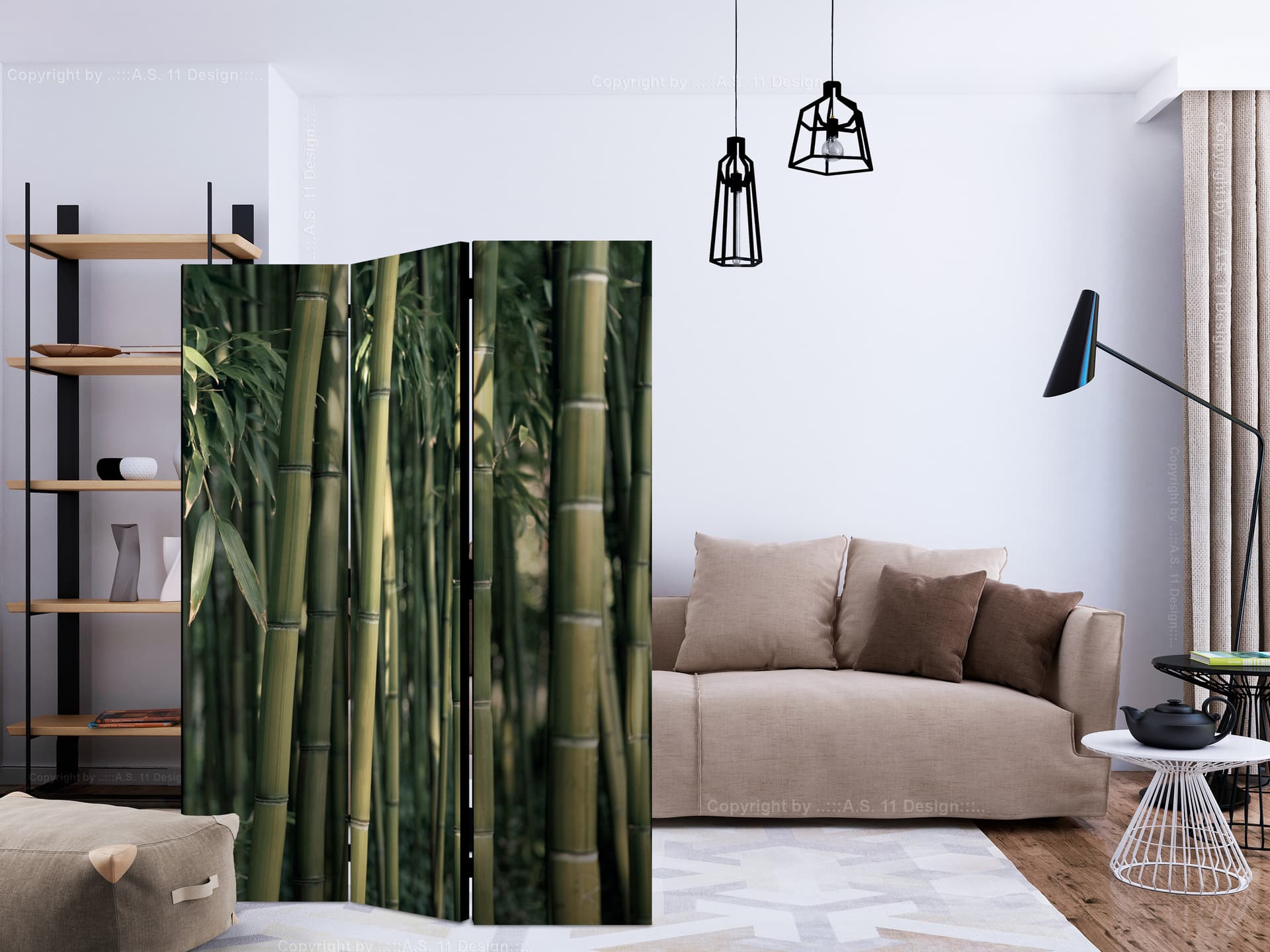 

Parawan 3-częściowy - Bambusowa egzotyka [Room Dividers] (rozmiar 135x172)