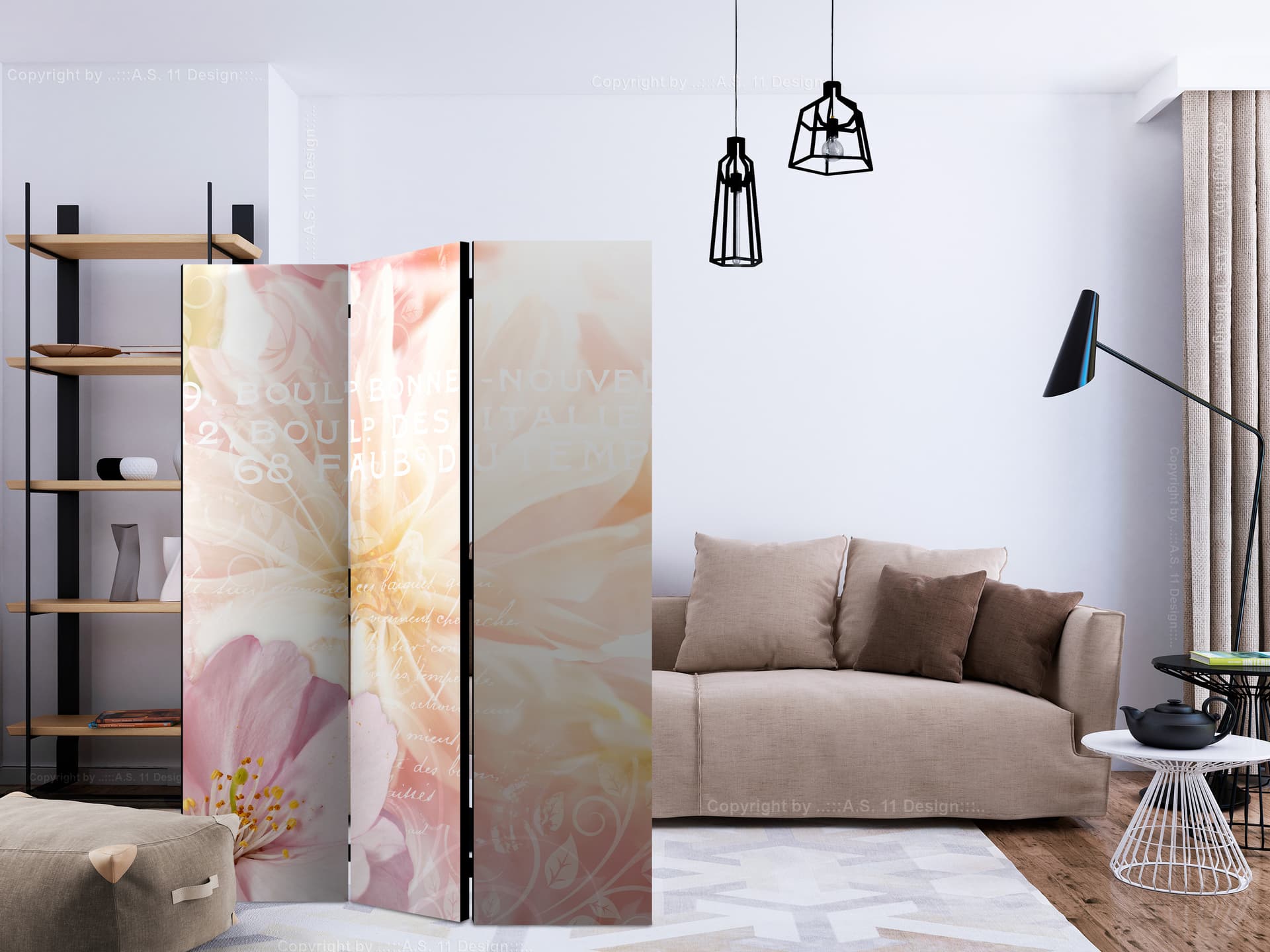 

Parawan 3-częściowy - Romantyczna wiadomość [Room Dividers] (rozmiar 135x172)