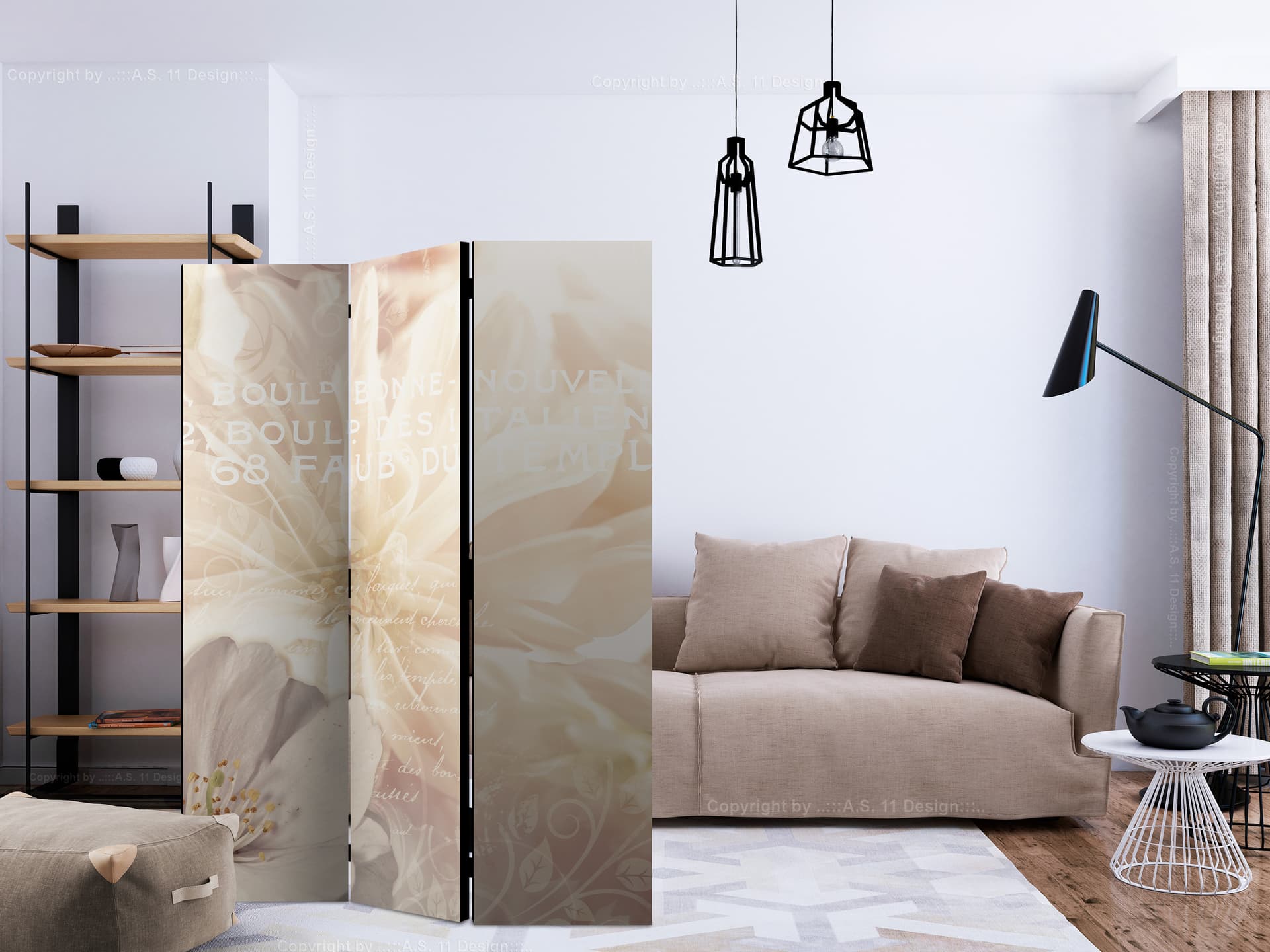 

Parawan 3-częściowy - Pocałunek delikatności [Room Dividers] (rozmiar 135x172)