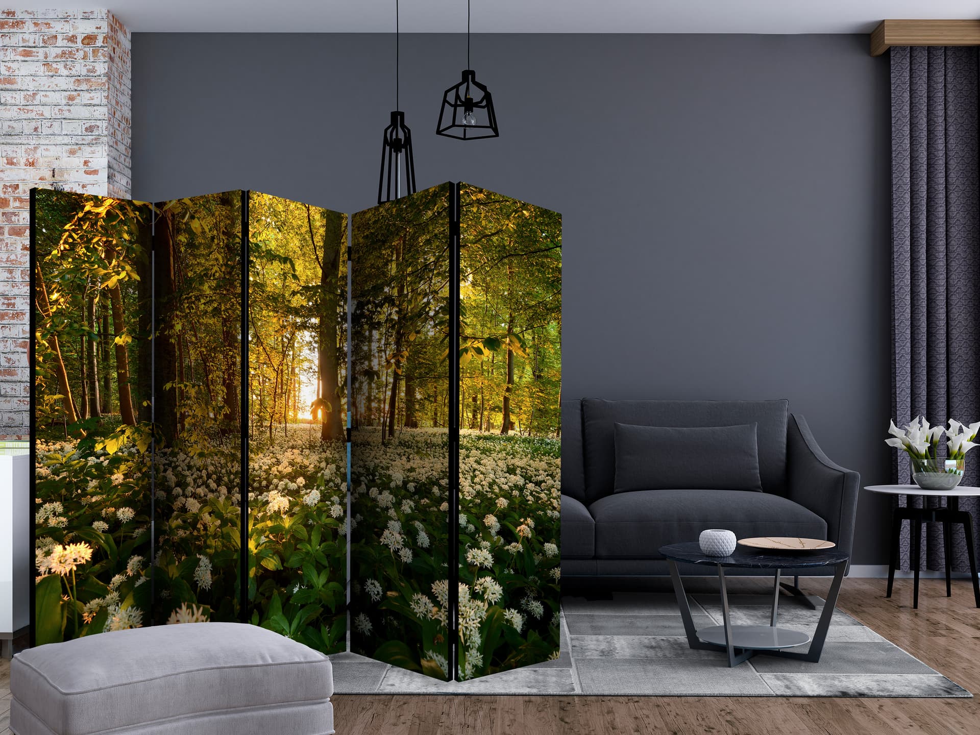 

Parawan 5-częściowy - Leśna flora II [Room Dividers] (rozmiar 225x172)