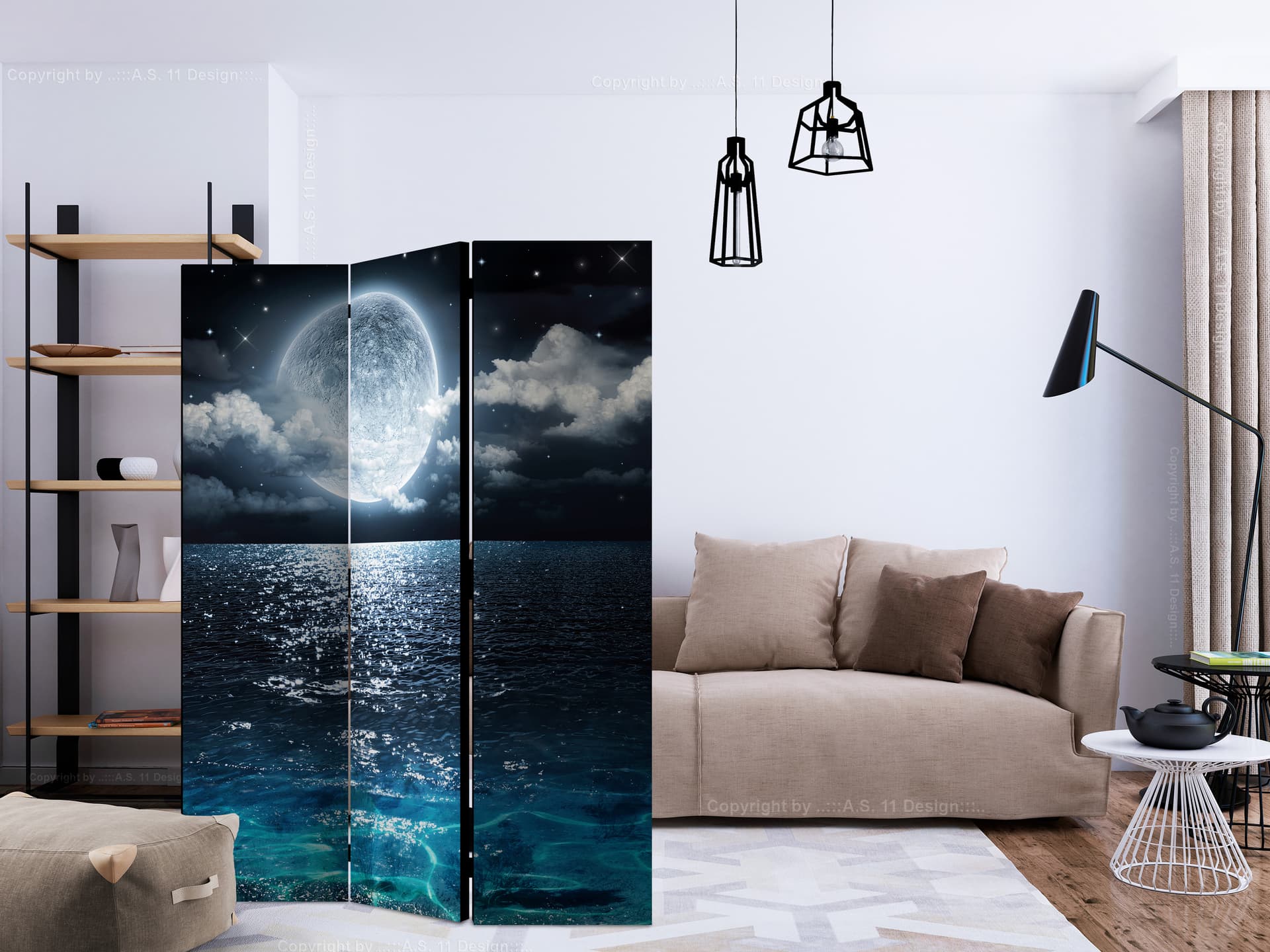 

Parawan 3-częściowy - Niebieska laguna [Room Dividers] (rozmiar 135x172)