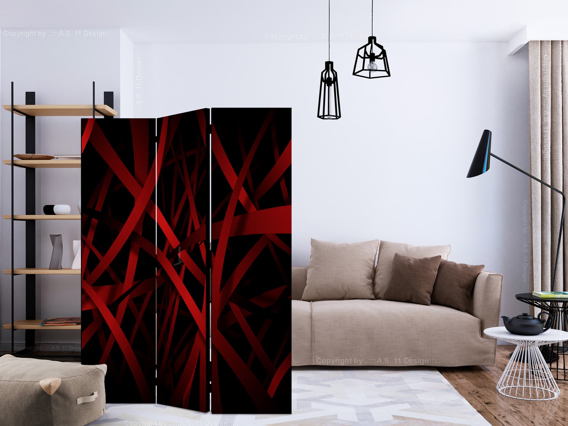 

Parawan 3-częściowy - Strach przed ciemnością [Room Dividers] (rozmiar 135x172)