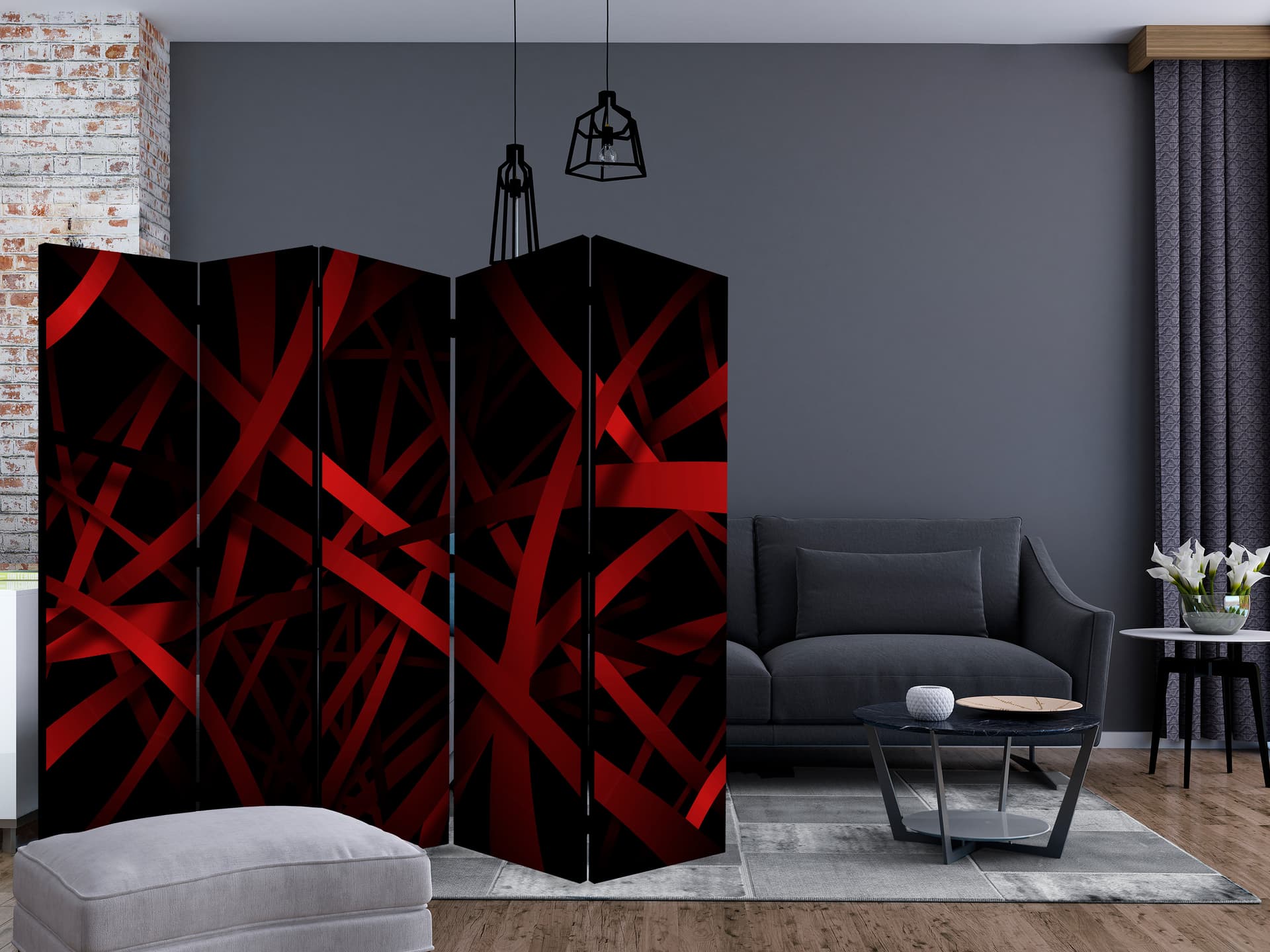 

Parawan 5-częściowy - Strach przed ciemnością II [Room Dividers] (rozmiar 225x172)