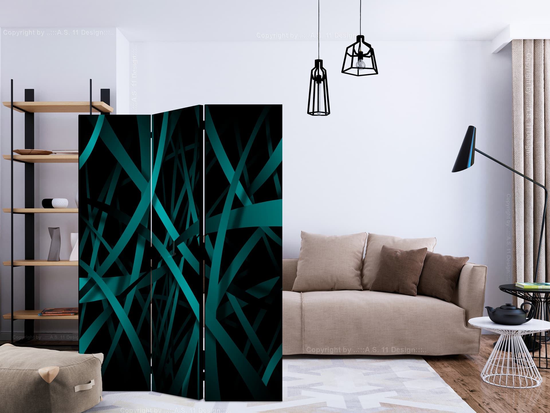 

Parawan 3-częściowy - Ciemne tło [Room Dividers] (rozmiar 135x172)