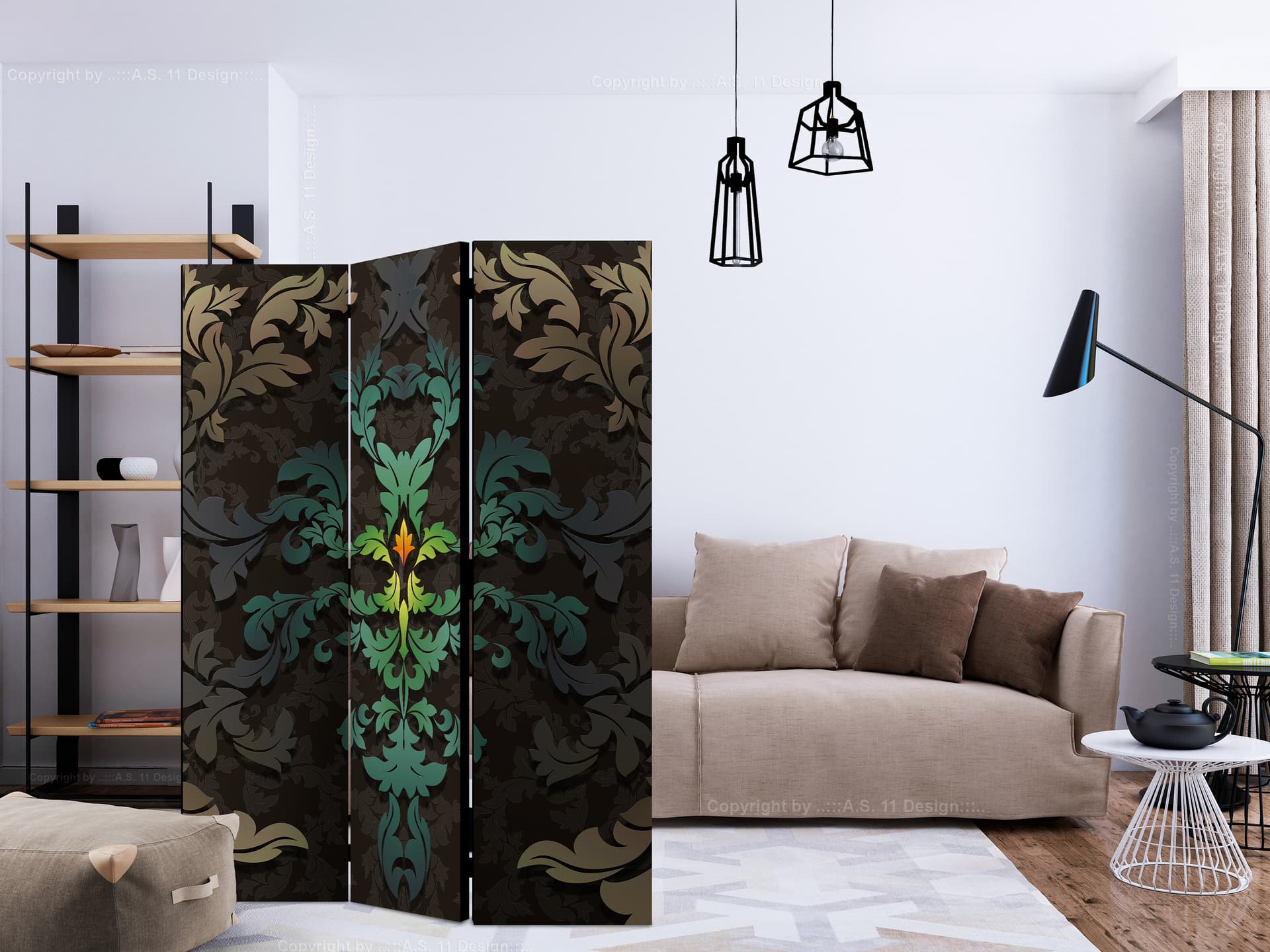 

Parawan 3-częściowy - Tańczące liście [Room Dividers] (rozmiar 135x172)