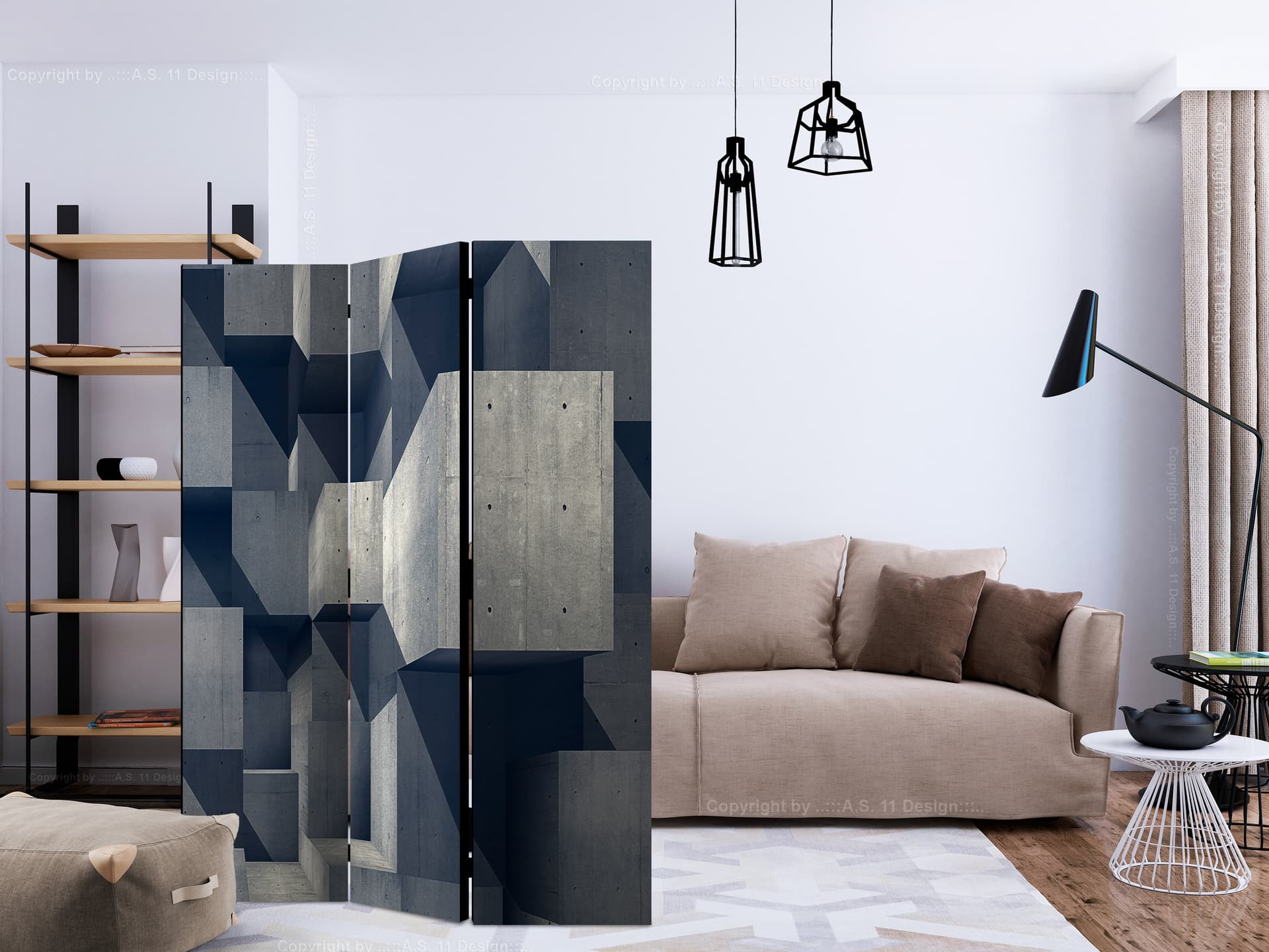 

Parawan 3-częściowy - Betonowe miasto [Room Dividers] (rozmiar 135x172)