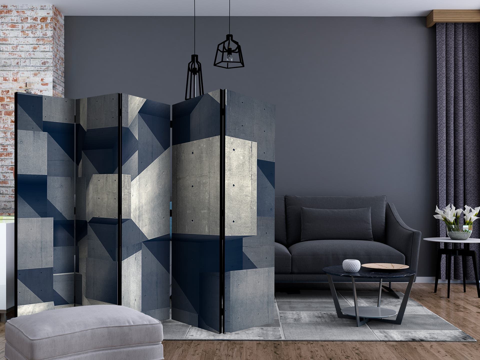 

Parawan 5-częściowy - Betonowe miasto II [Room Dividers] (rozmiar 225x172)