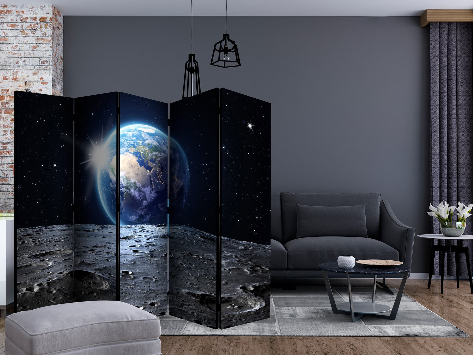 

Parawan 5-częściowy - Widok na Niebieską Planetę II [Room Dividers] (rozmiar 225x172)