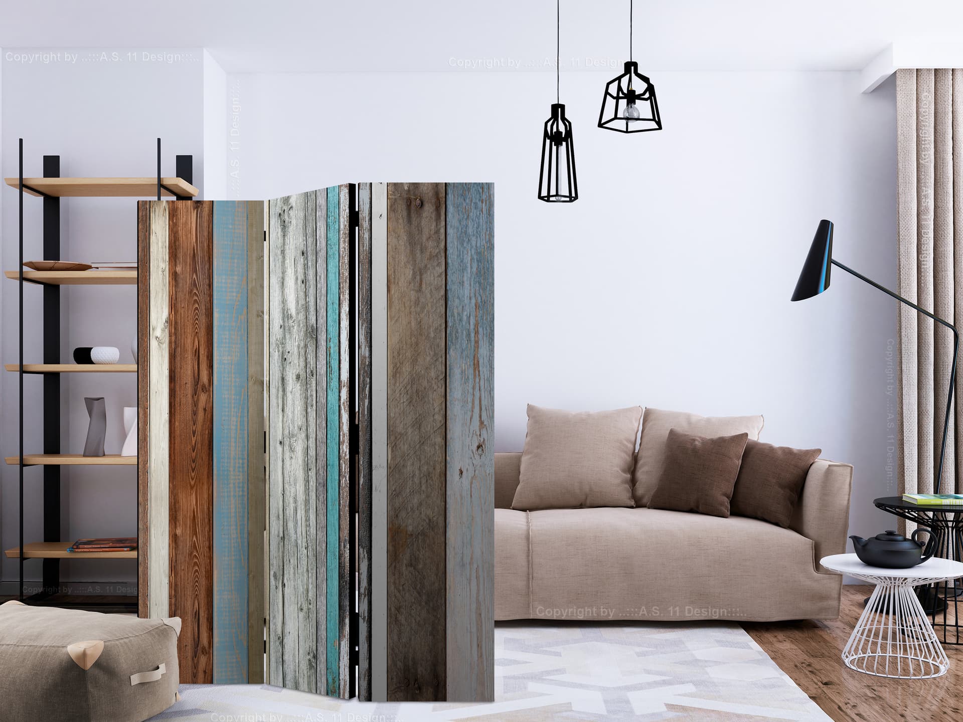 

Parawan 3-częściowy - Ułożone kolory [Room Dividers] (rozmiar 135x172)