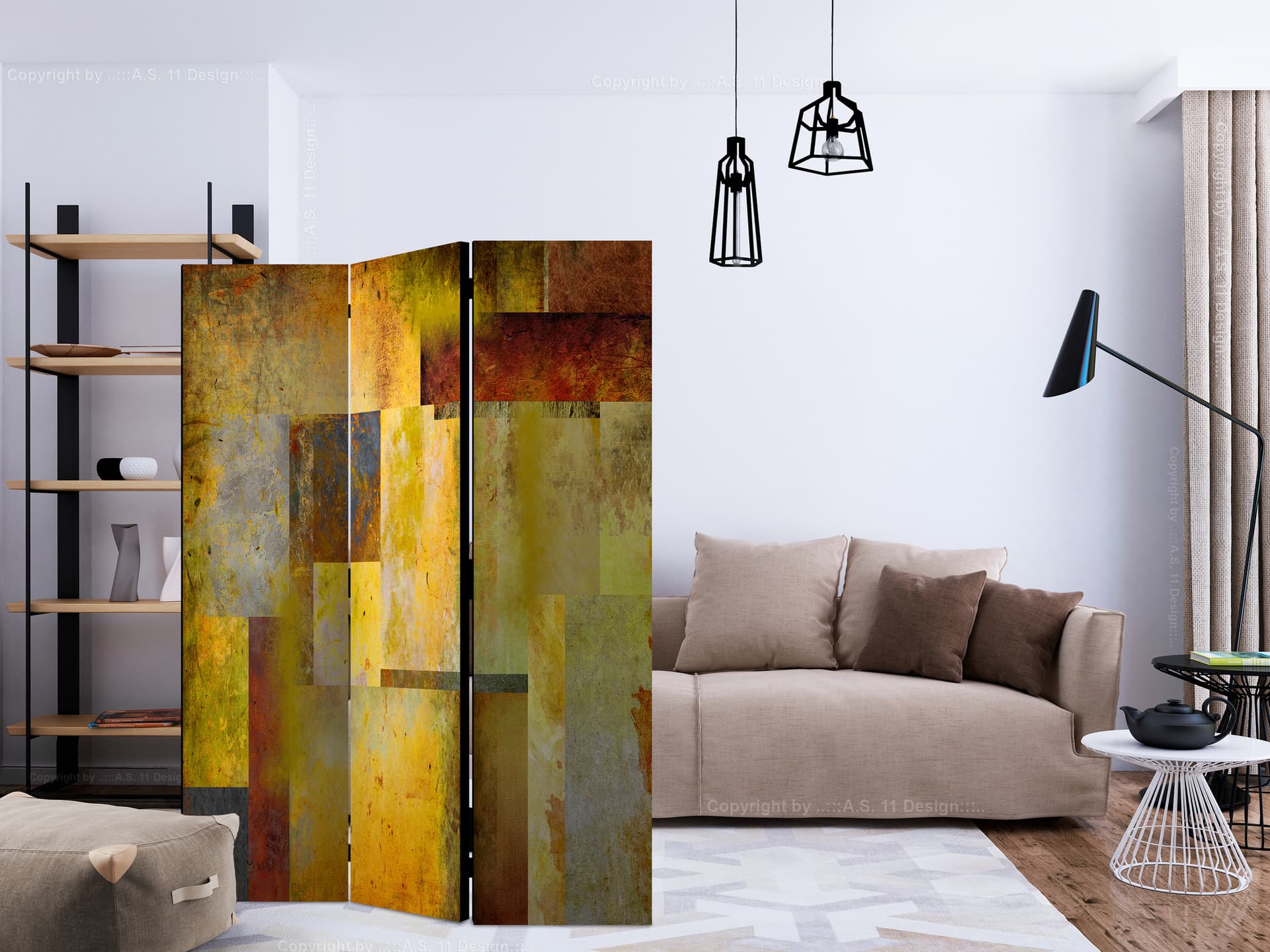 

Parawan 3-częściowy - Pomarańczowy odcień ekspresji [Room Dividers] (rozmiar 135x172)