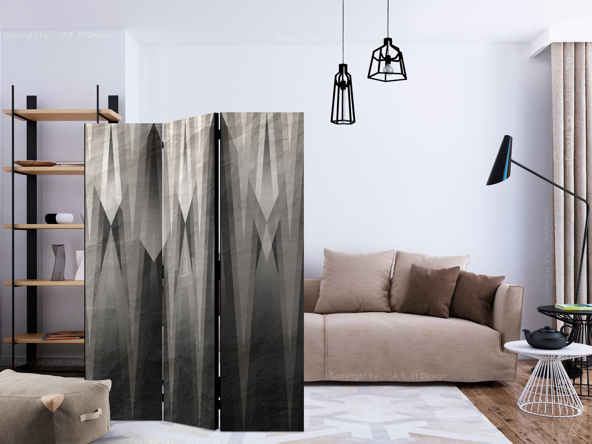 

Parawan 3-częściowy - Szara cytadela [Room Dividers] (rozmiar 135x172)