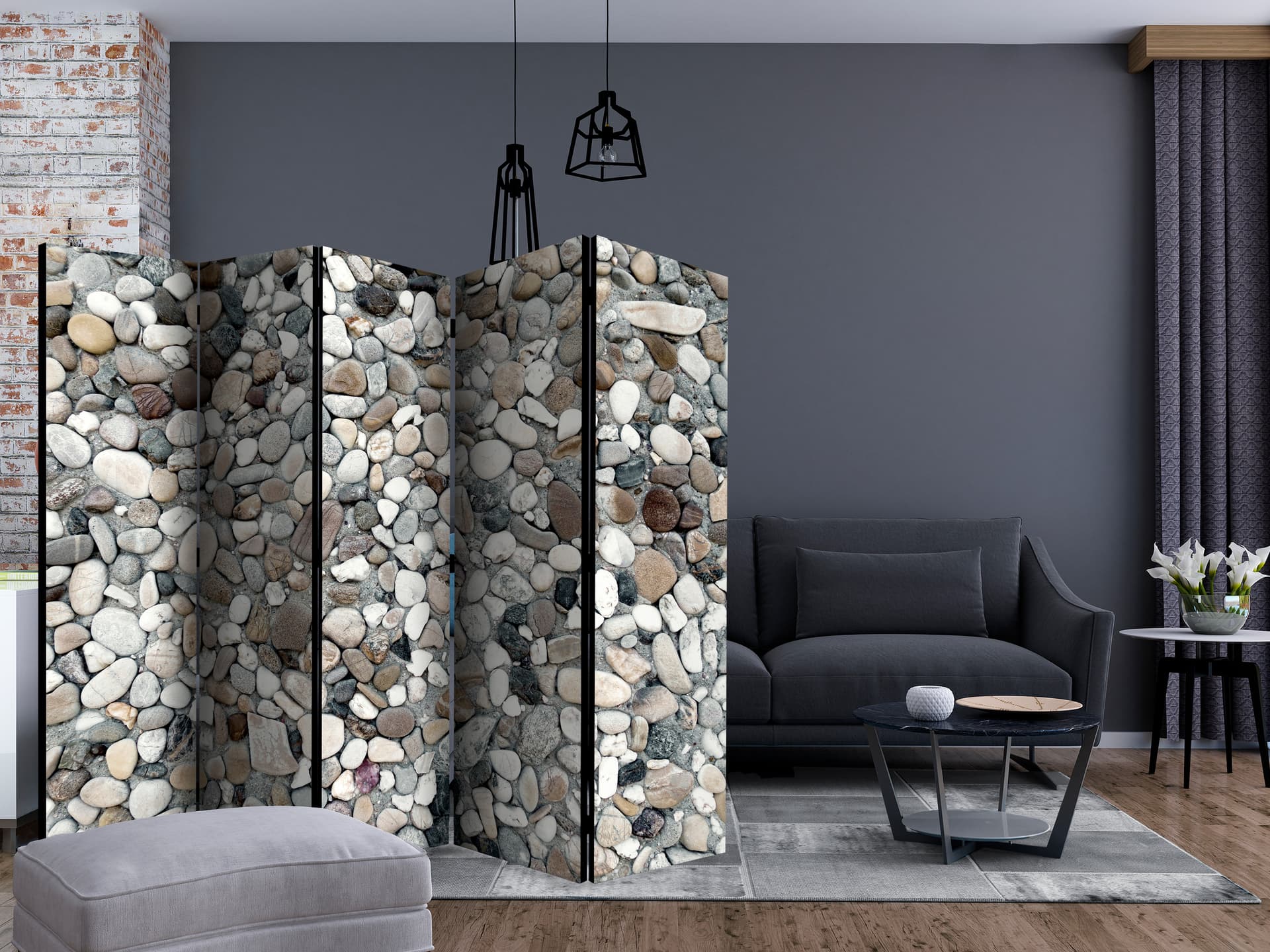 

Parawan 5-częściowy - Kamyki na plaży II [Room Dividers] (rozmiar 225x172)