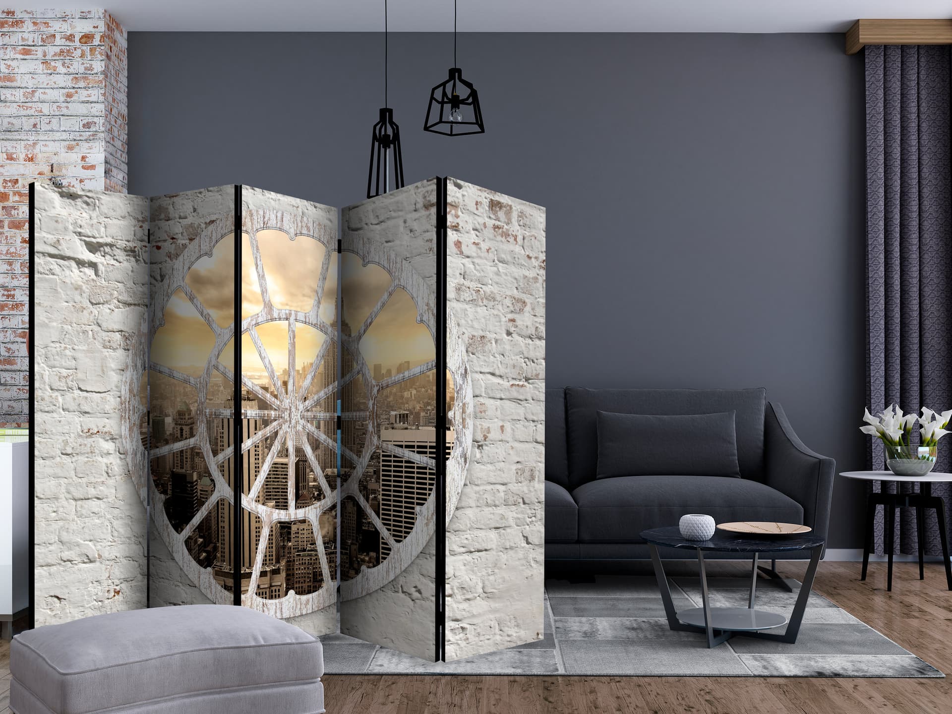 

Parawan 5-częściowy - Nowy Jork: Widok przez okno II [Room Dividers] (rozmiar 225x172)