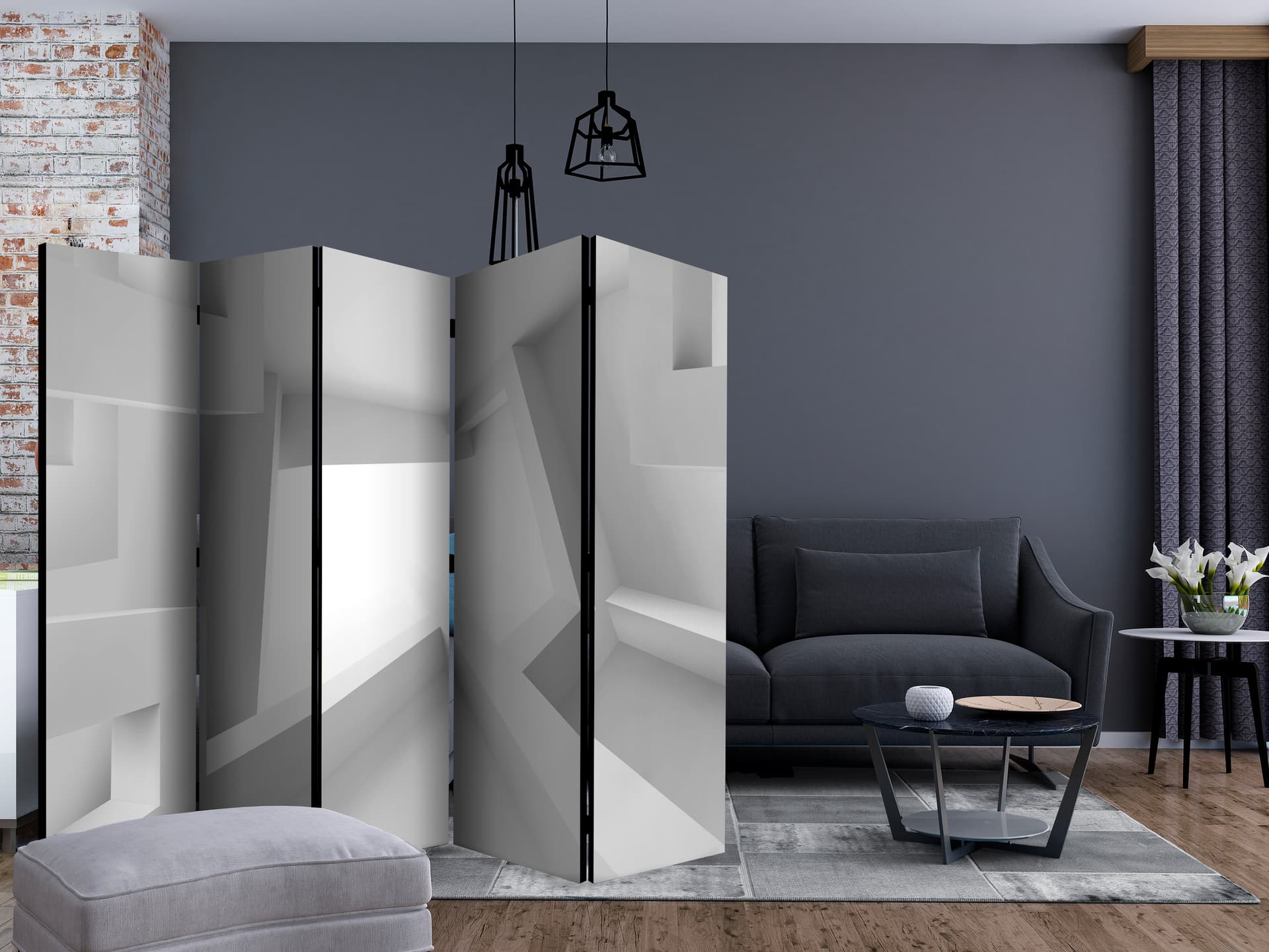 

Parawan 5-częściowy - Biały pokój II [Room Dividers] (rozmiar 225x172)