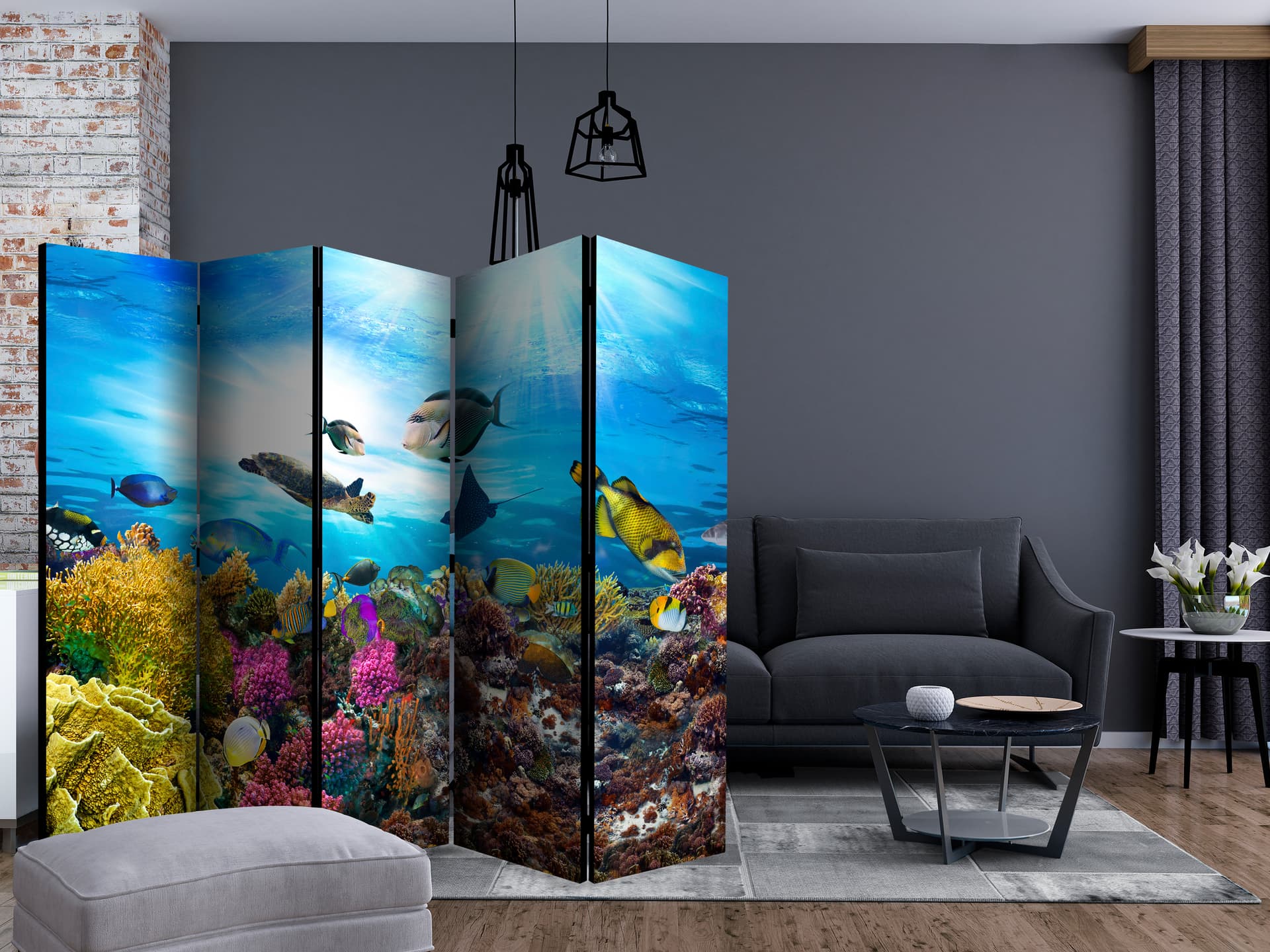 

Parawan 5-częściowy - Rafa koralowa II [Room Dividers] (rozmiar 225x172)
