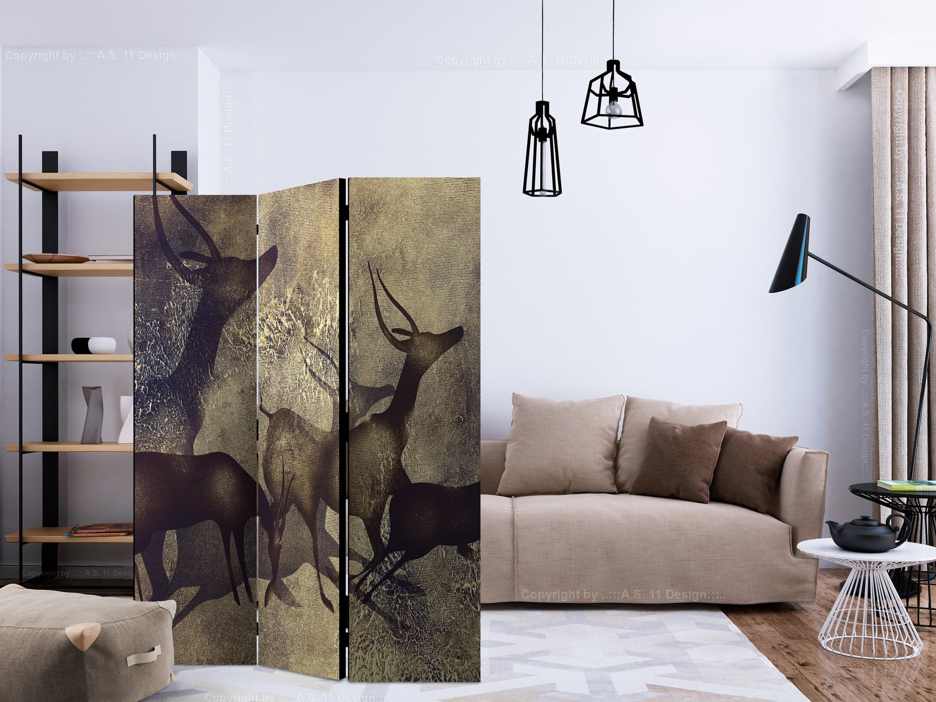 

Parawan 3-częściowy - Antylopy [Room Dividers] (rozmiar 135x172)