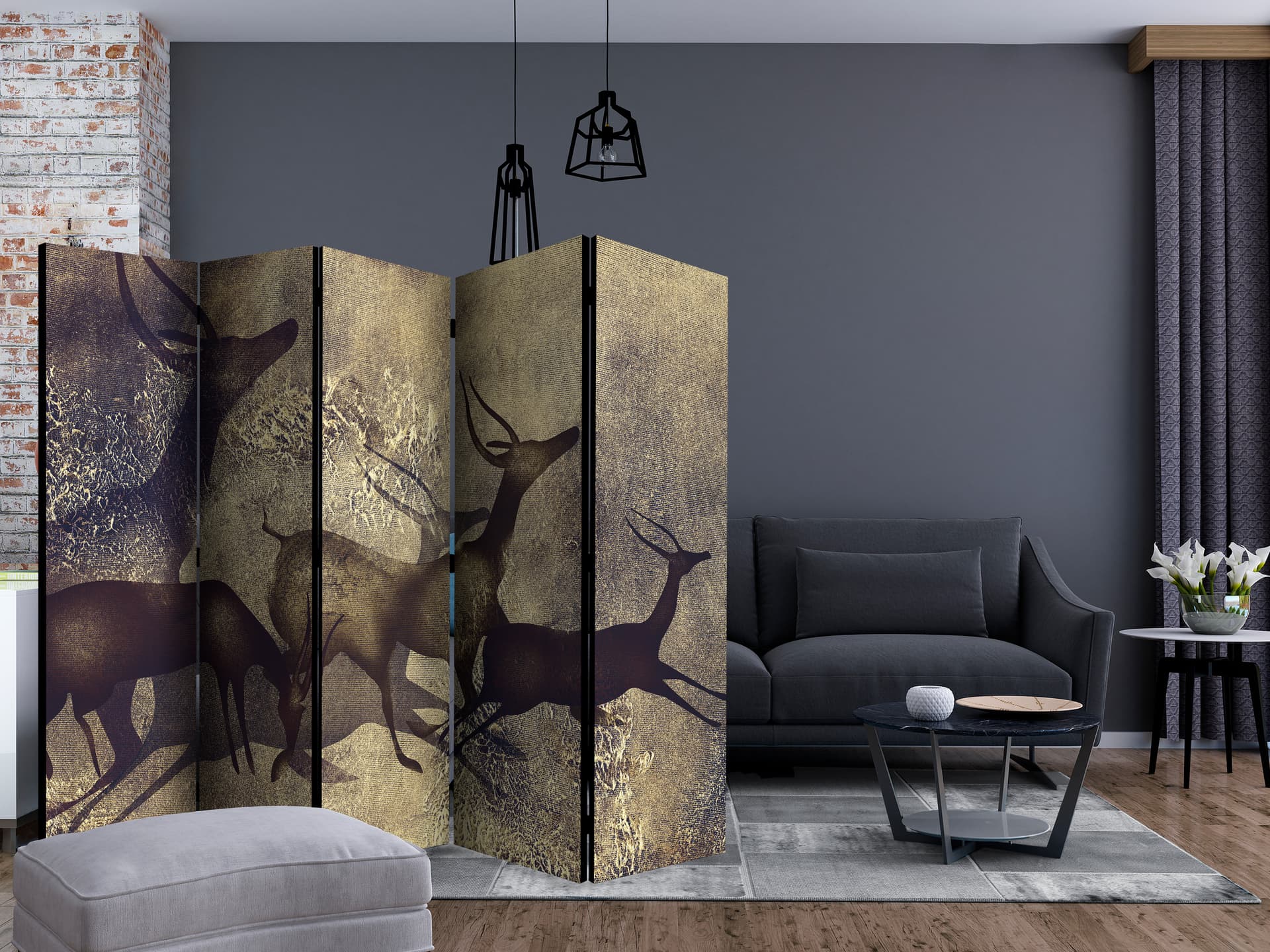 

Parawan 5-częściowy - Antylopy II [Room Dividers] (rozmiar 225x172)