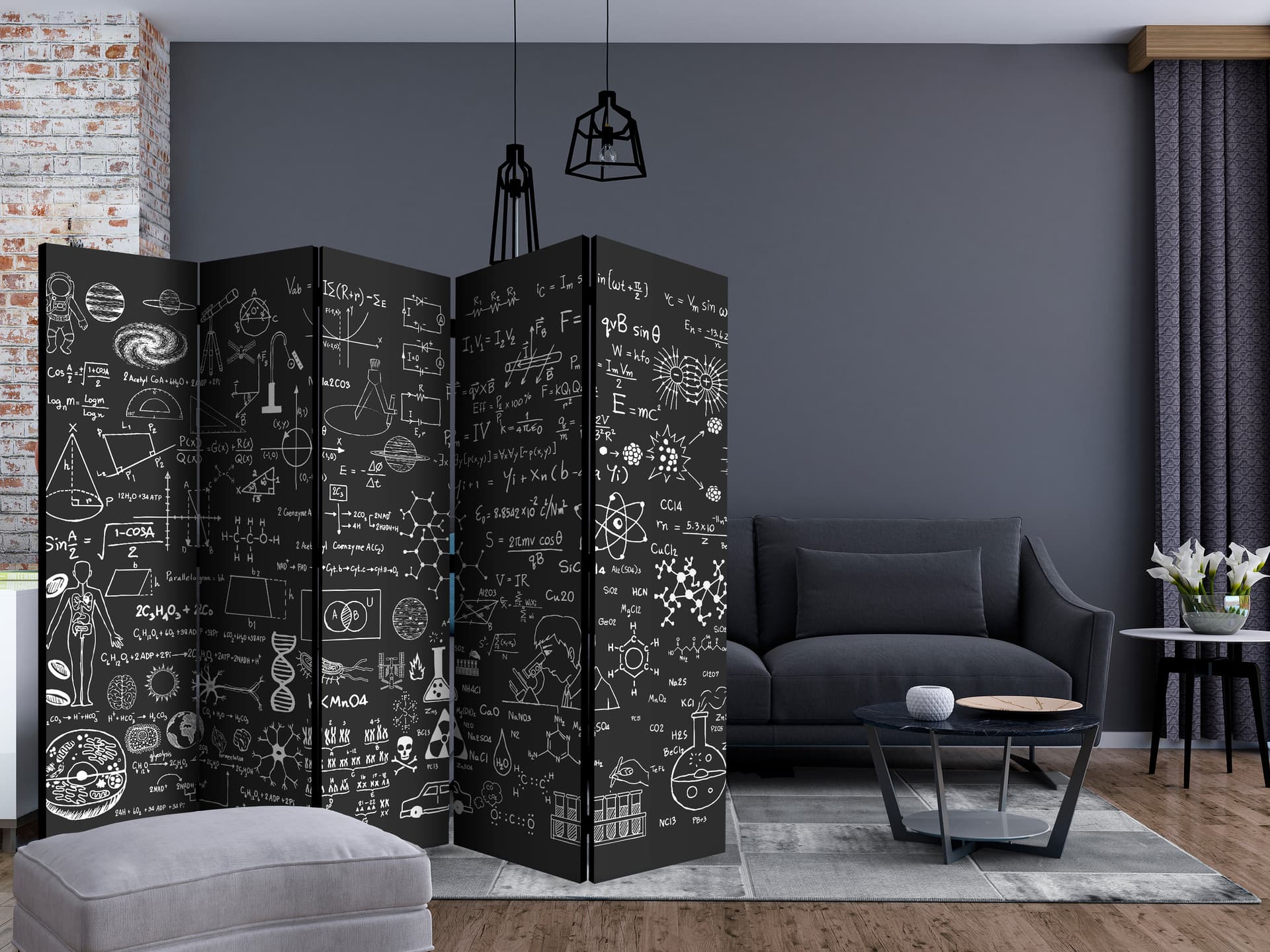 

Parawan 5-częściowy - Tablica naukowa II [Room Dividers] (rozmiar 225x172)