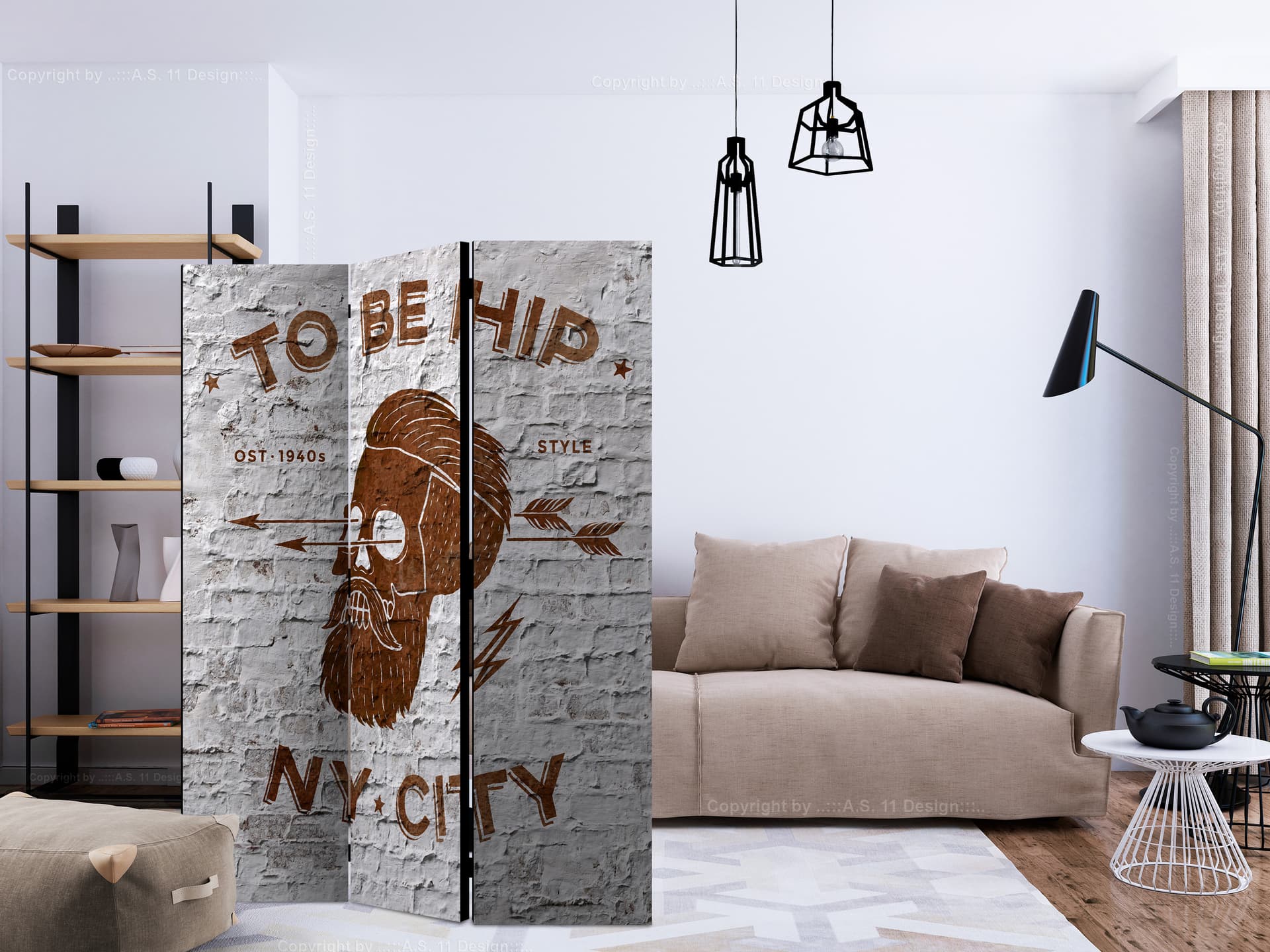 

Parawan 3-częściowy - TO BE HIP [Room Dividers] (rozmiar 135x172)