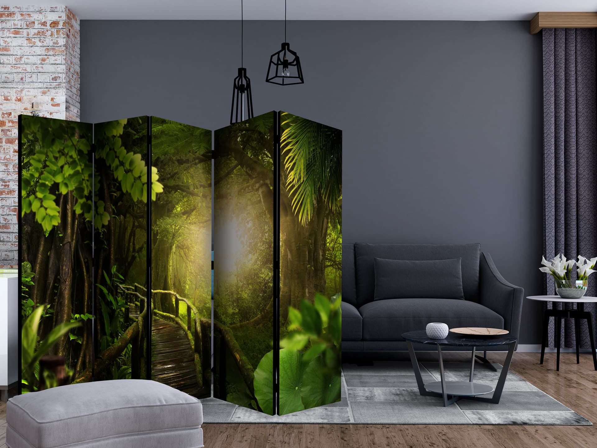 

Parawan 5-częściowy - Serce lasu II [Room Dividers] (rozmiar 225x172)