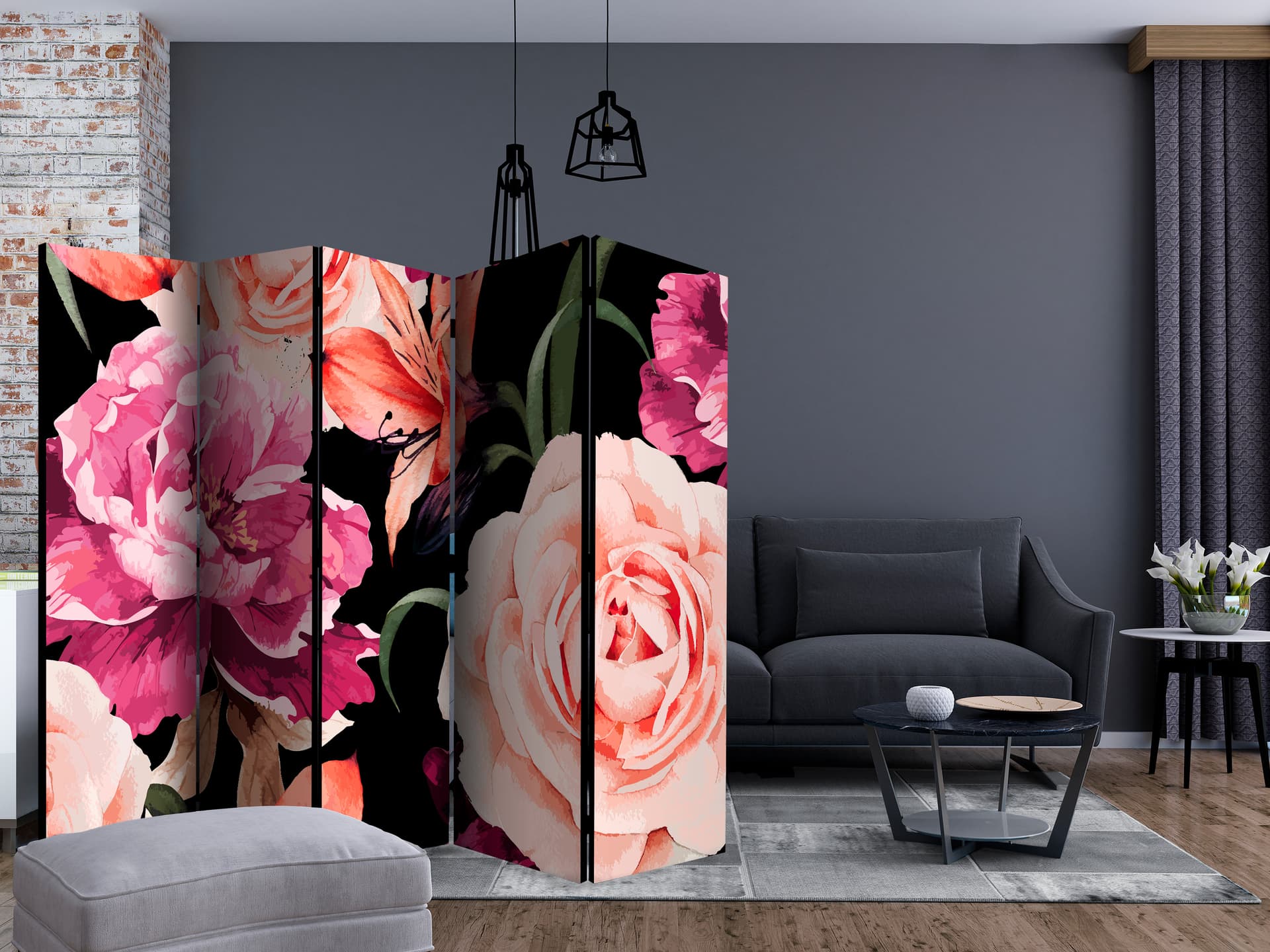 

Parawan 5-częściowy - Róże miłości II [Room Dividers] (rozmiar 225x172)