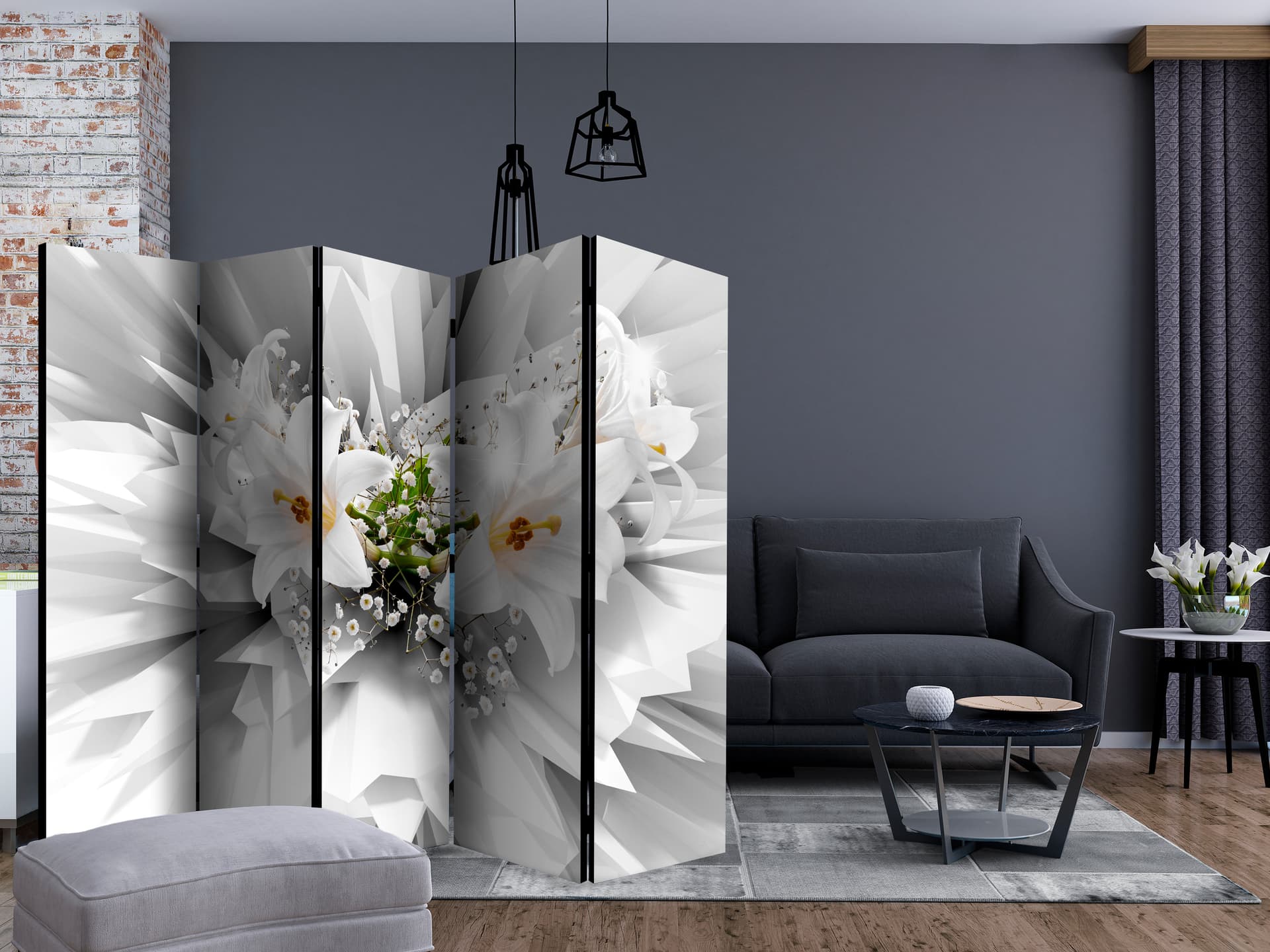 

Parawan 5-częściowy - Kwiecista eksplozja II [Room Dividers] (rozmiar 225x172)