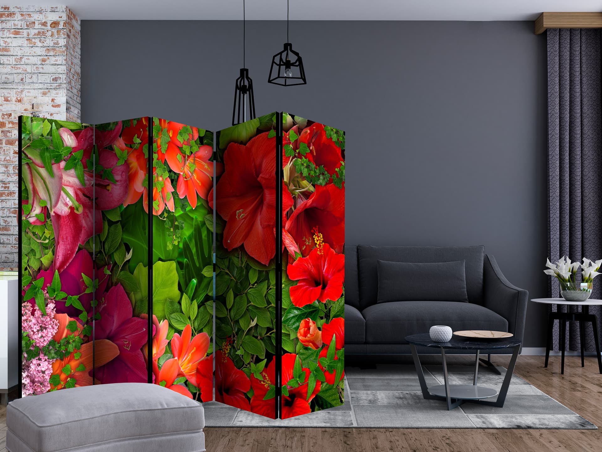 

Parawan 5-częściowy - Liliowa serenada II [Room Dividers] (rozmiar 225x172)