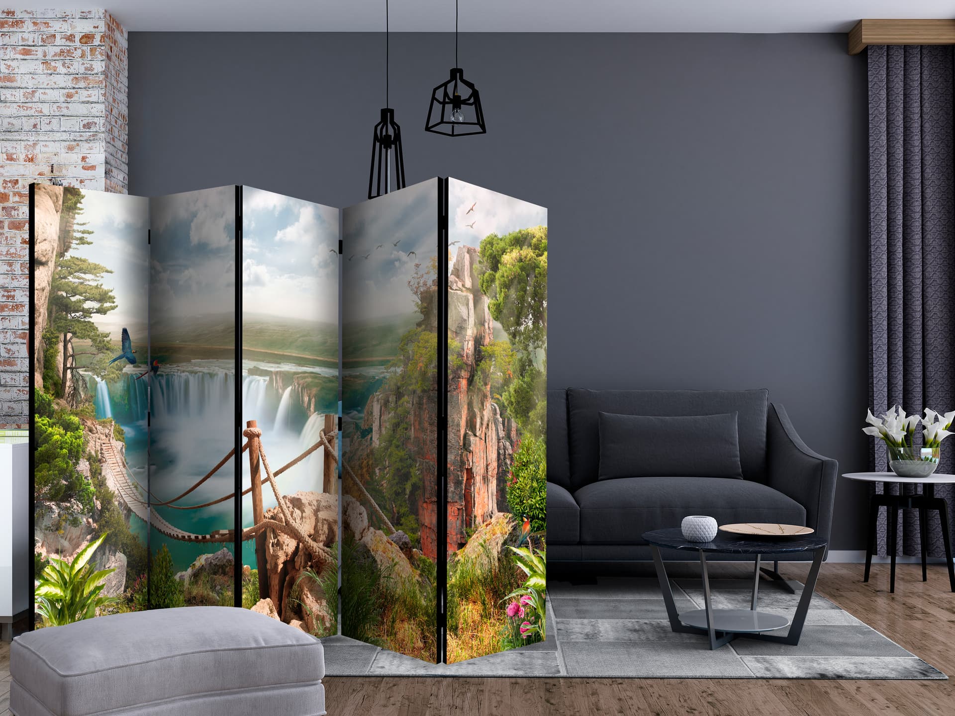 

Parawan 5-częściowy - Ukryty raj II [Room Dividers] (rozmiar 225x172)