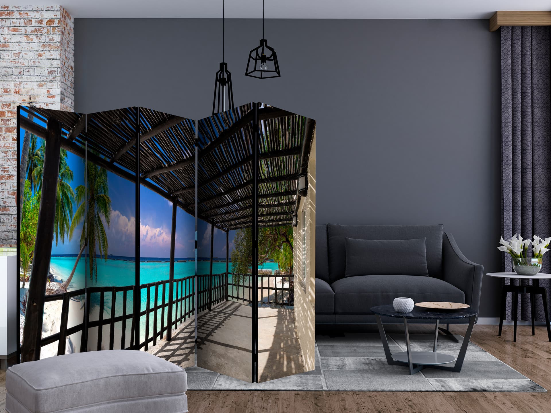 

Parawan 5-częściowy - Beztroski raj II [Room Dividers] (rozmiar 225x172)