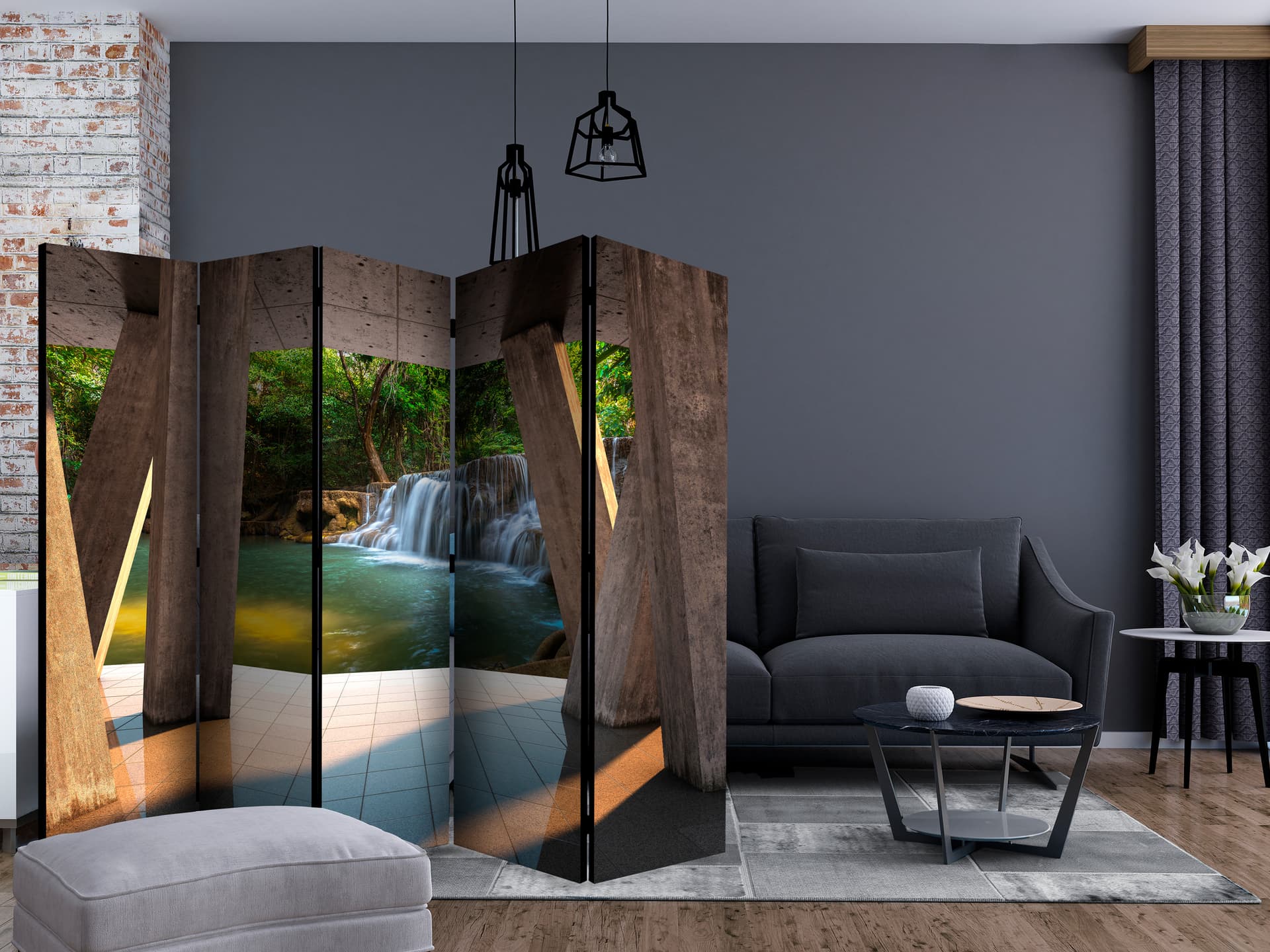 

Parawan 5-częściowy - Krajobraz nowoczesności II [Room Dividers] (rozmiar 225x172)