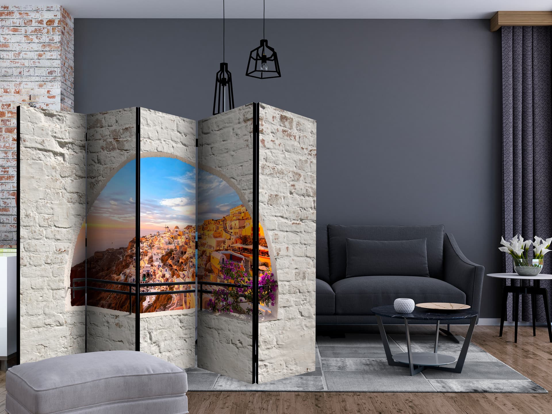 

Parawan 5-częściowy - Santorini II [Room Dividers] (rozmiar 225x172)