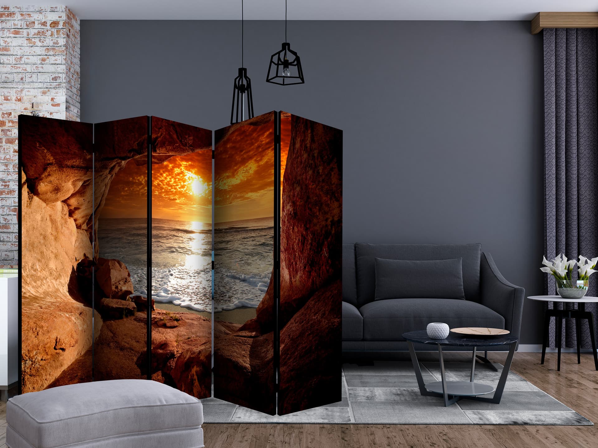

Parawan 5-częściowy - Wyjście z jaskini II [Room Dividers] (rozmiar 225x172)