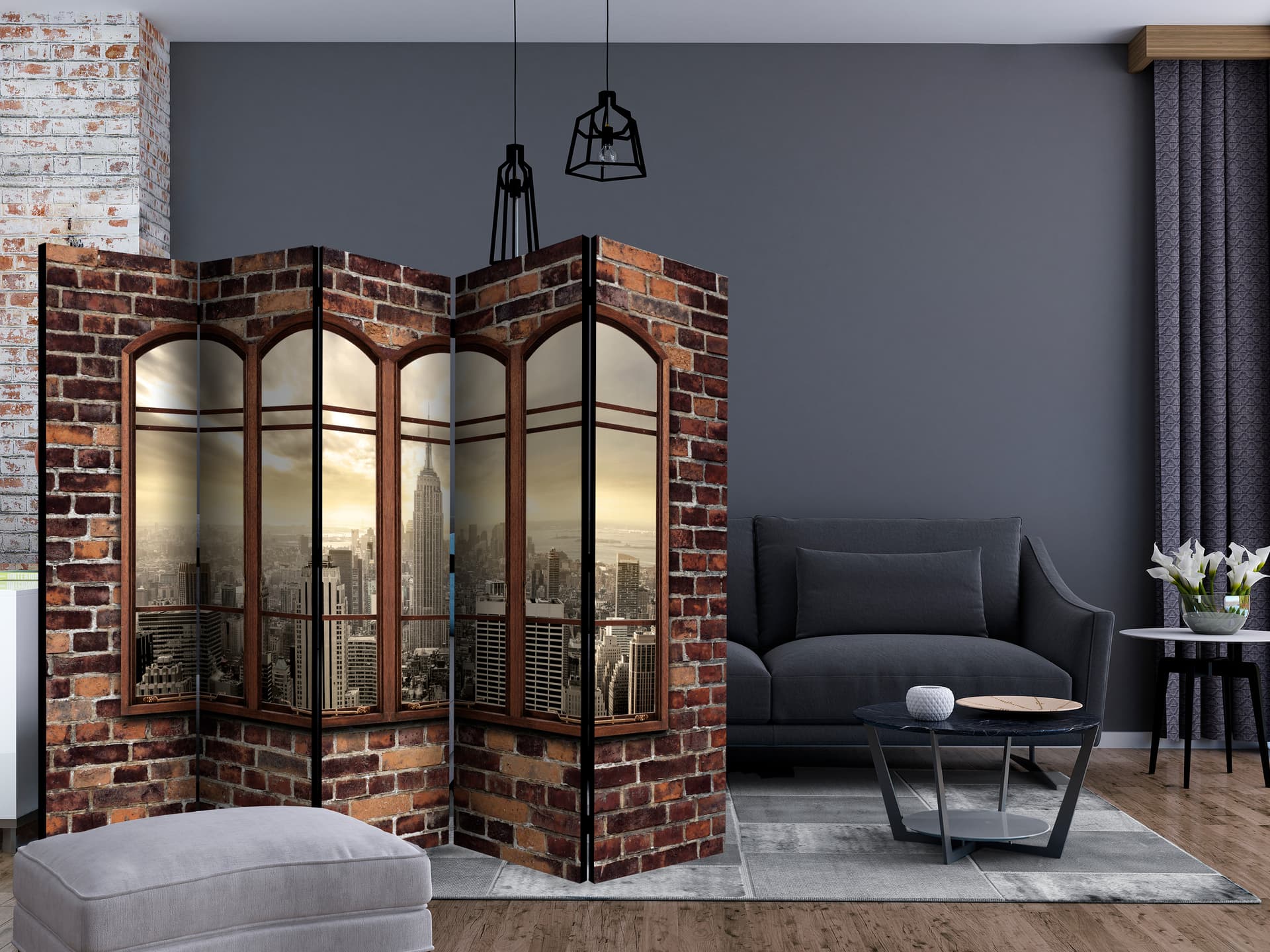 

Parawan 5-częściowy - Niezwykły widok II [Room Dividers] (rozmiar 225x172)